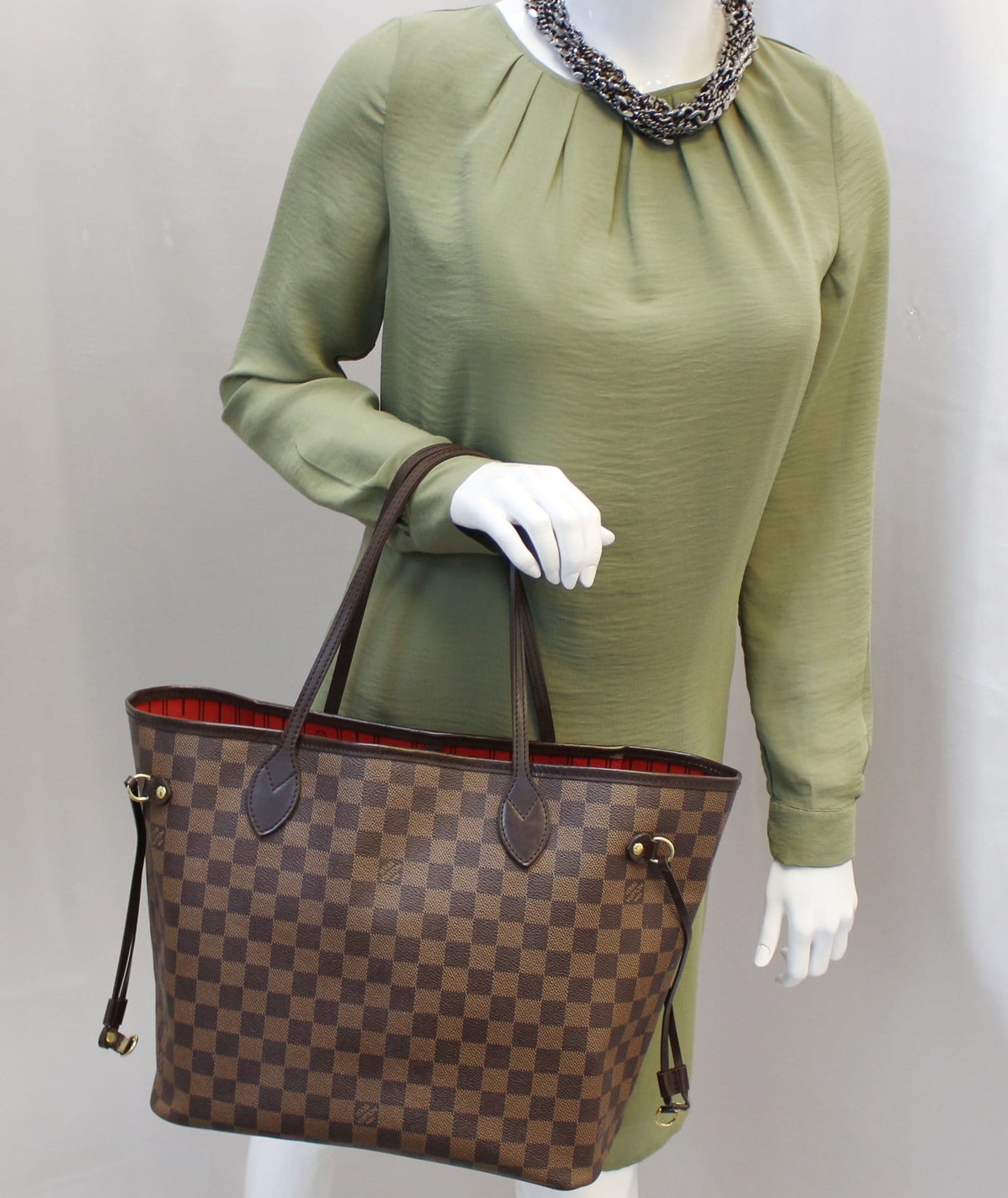 Louis Damier Ebene Neverfull Mm Tote Shoulder Shoulder Bag