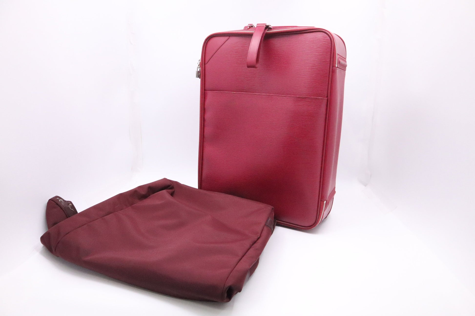 Louis Vuitton Pegase 55 Rouge Pomodoro Epi Leather Handbag