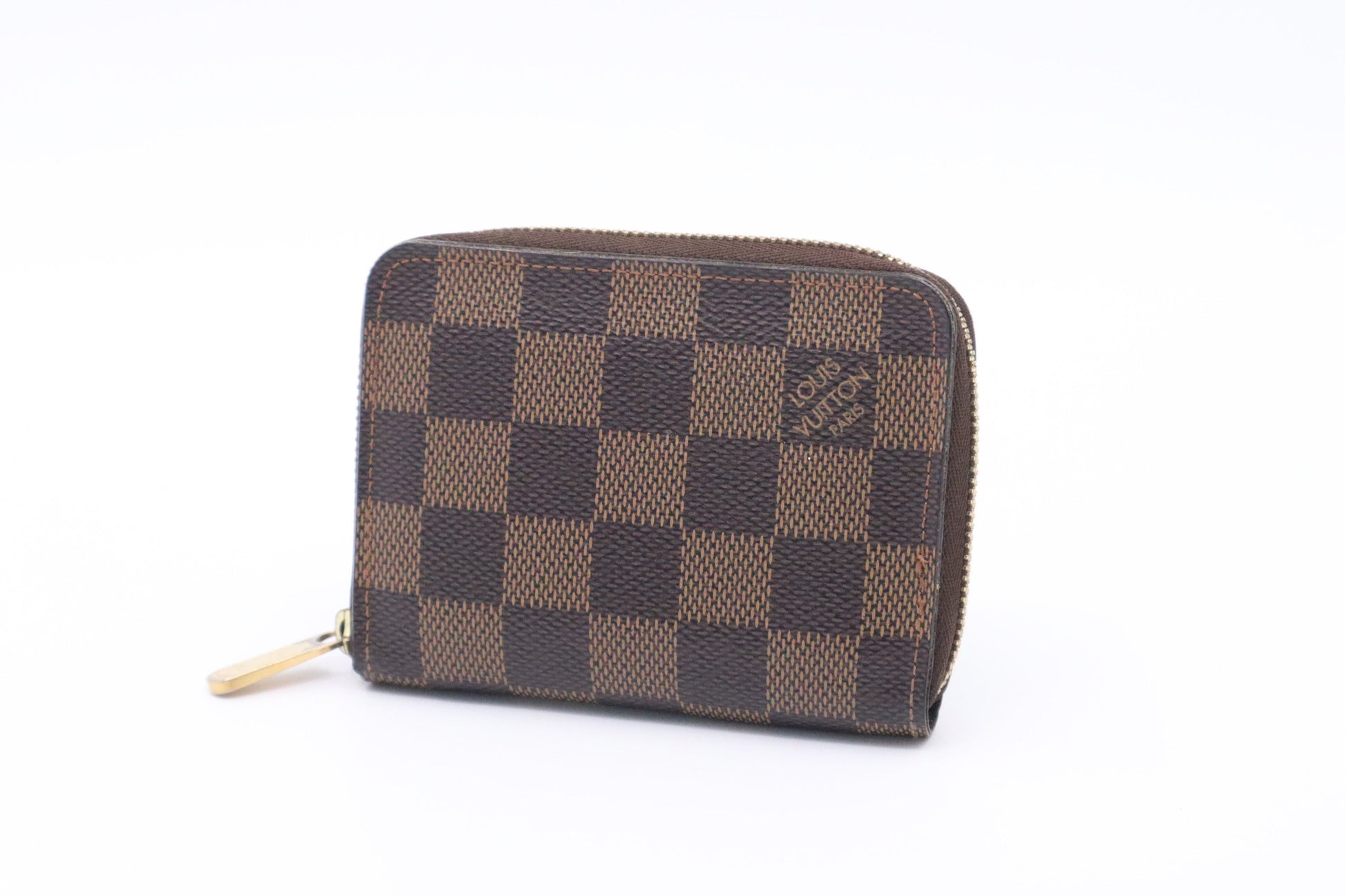 Louis Vuitton Compact Zippy Ebene Damier Canvas Handbag