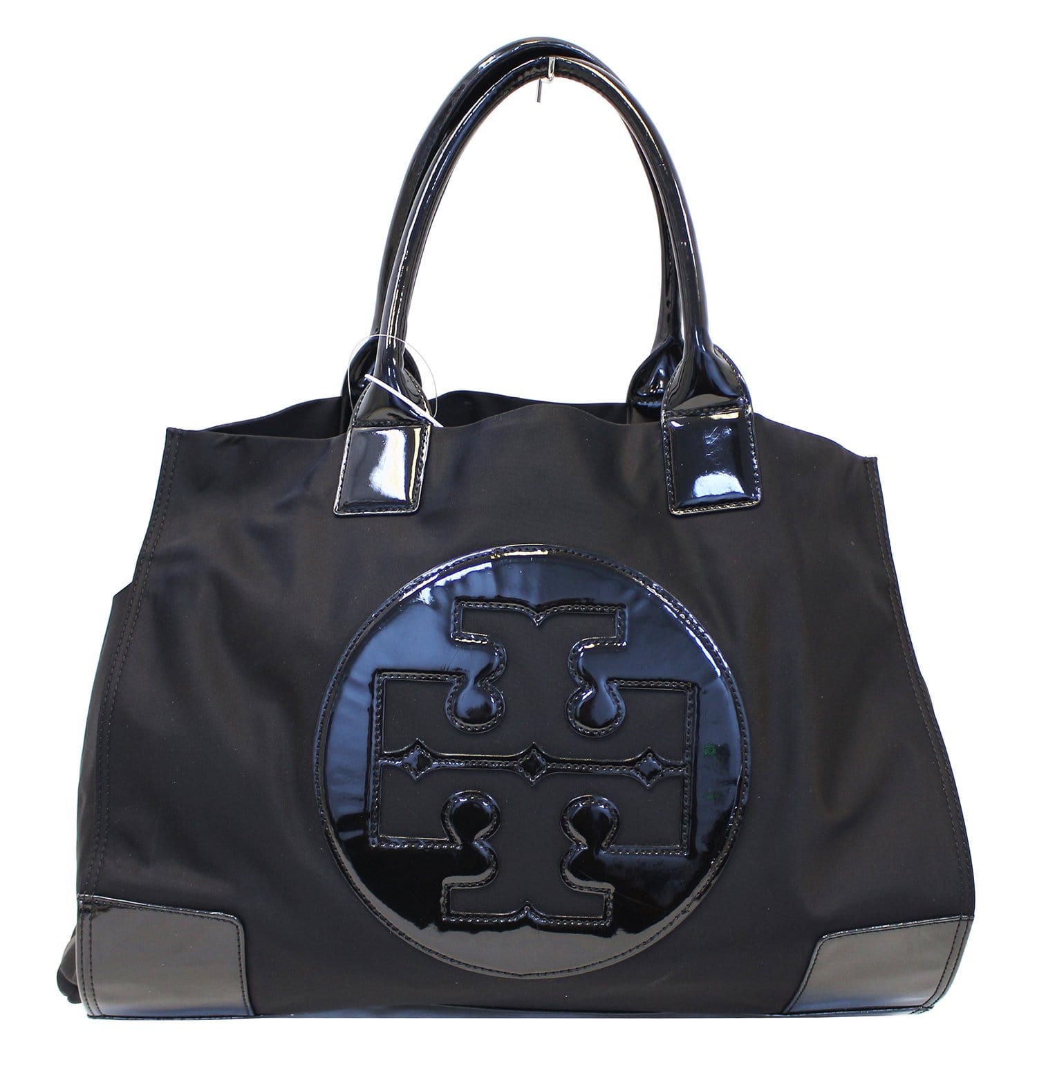 Tory Burch Ella Tote Handbag Nylon Black Tote Bag