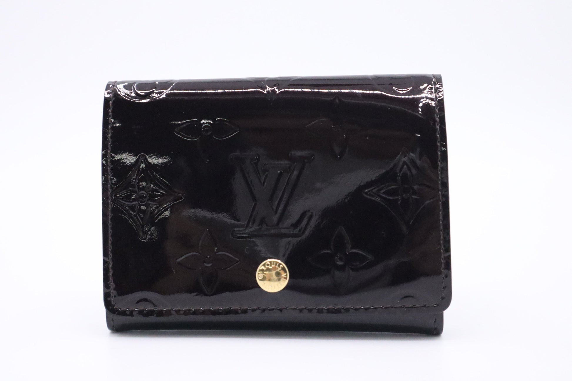 Louis Vuitton Card Purple Vernis Leather Wallet Case