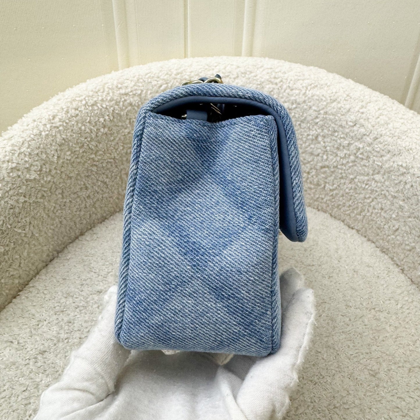Chanel Classic Mini Rectangular Flap In 22B Light Blue Shadow Denim And Lghw ( ) Bag