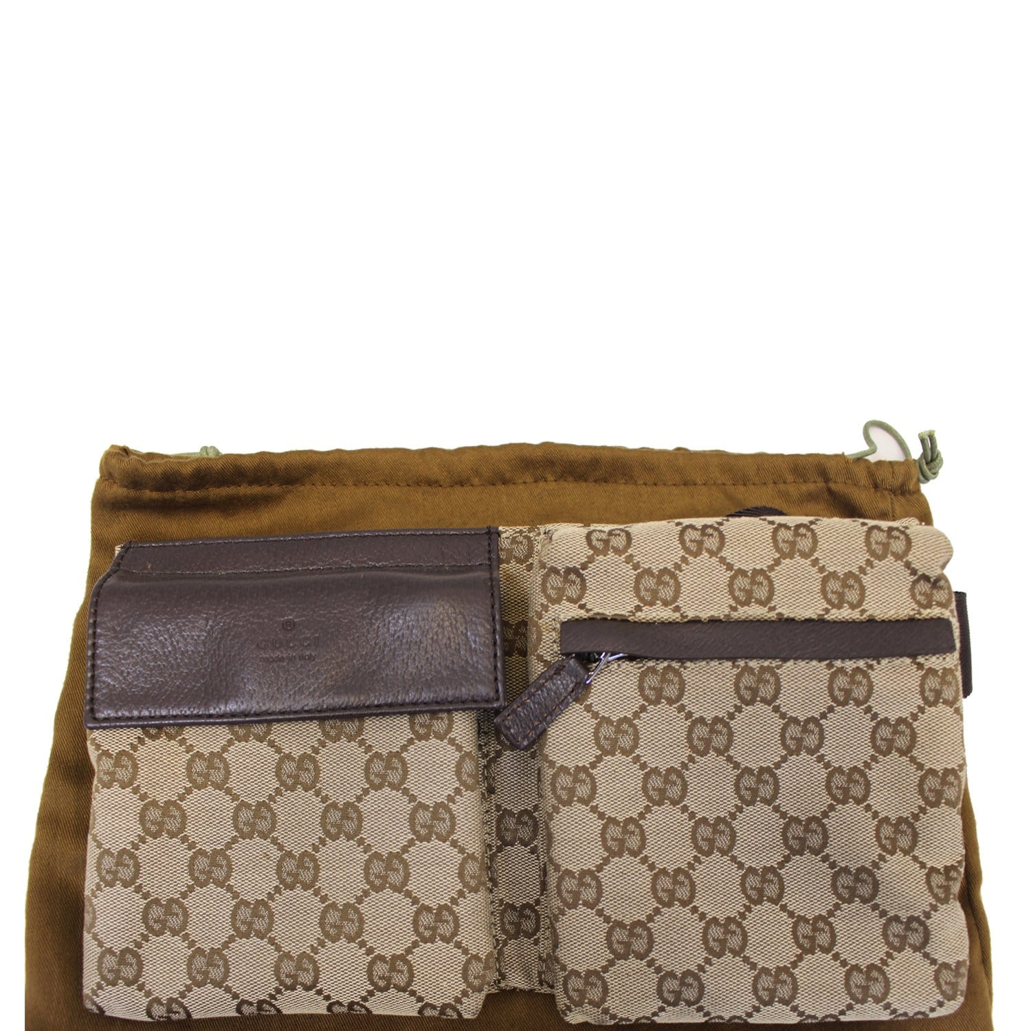 Gucci Waist Bum Bag Monogram Brown Crossbody Bag