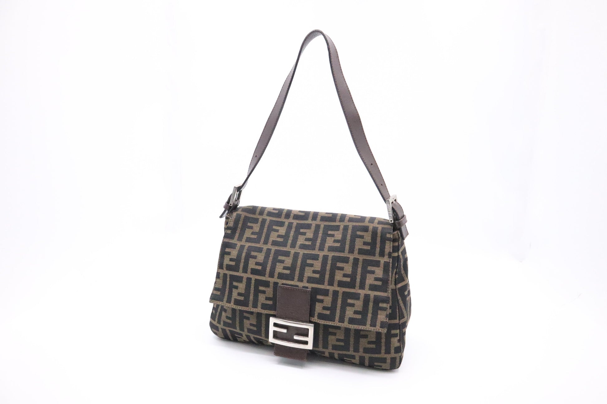 Fendi Mama Baguette In Zucca Handbag Canvas Shoulder Bag In Zucca Canvas