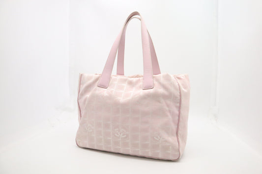 Chanel New Line Pink Canvas Travel Bag