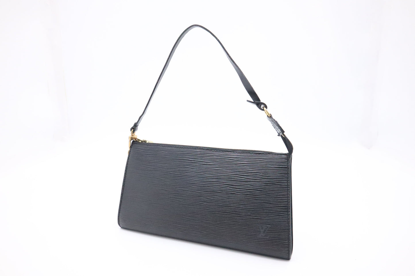 Louis Vuitton Pochette Accessoires Epi Leather Black Clutch Bag