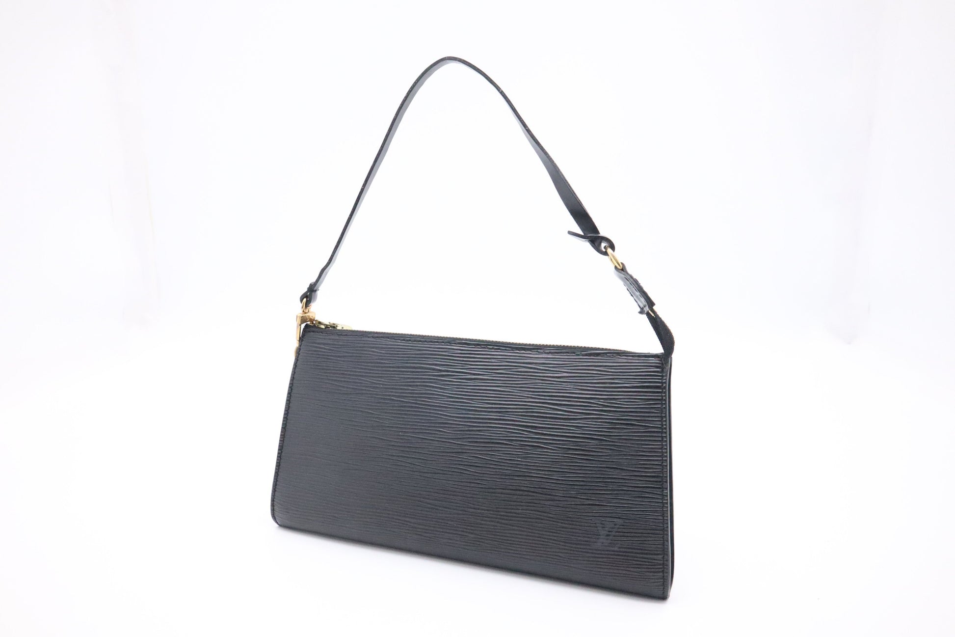 Louis Vuitton Pochette Accessoires Epi Leather Black Clutch Bag