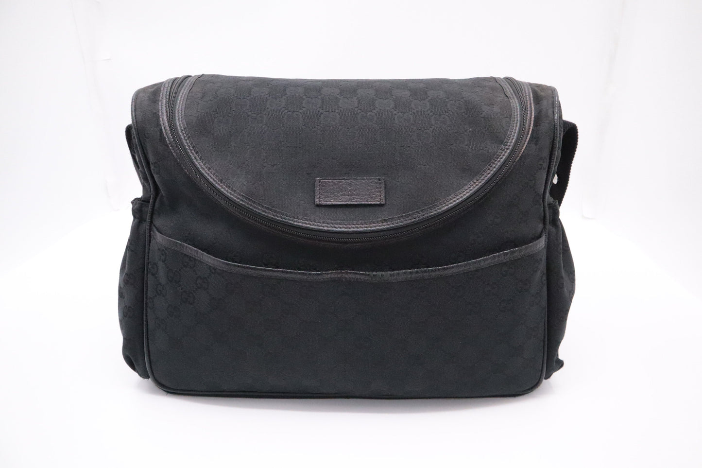 Gucci Diaper Bag In Canvas Black Travel Bag