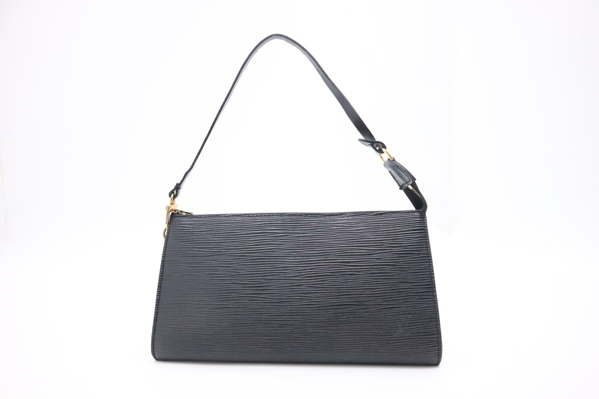 Louis Vuitton Pochette Accessoires Epi Leather Black Clutch Bag