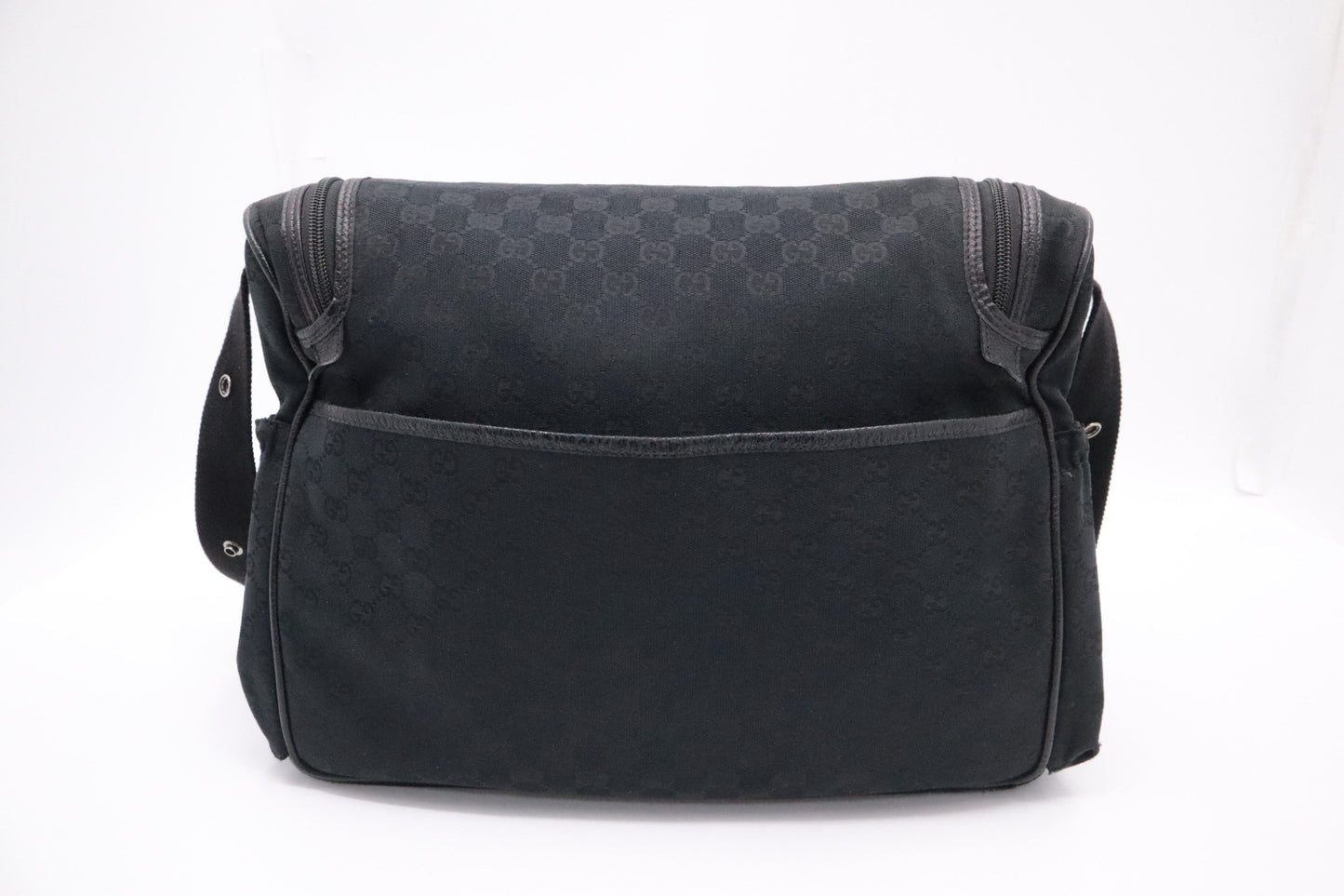 Gucci Diaper Bag In Canvas Black Travel Bag