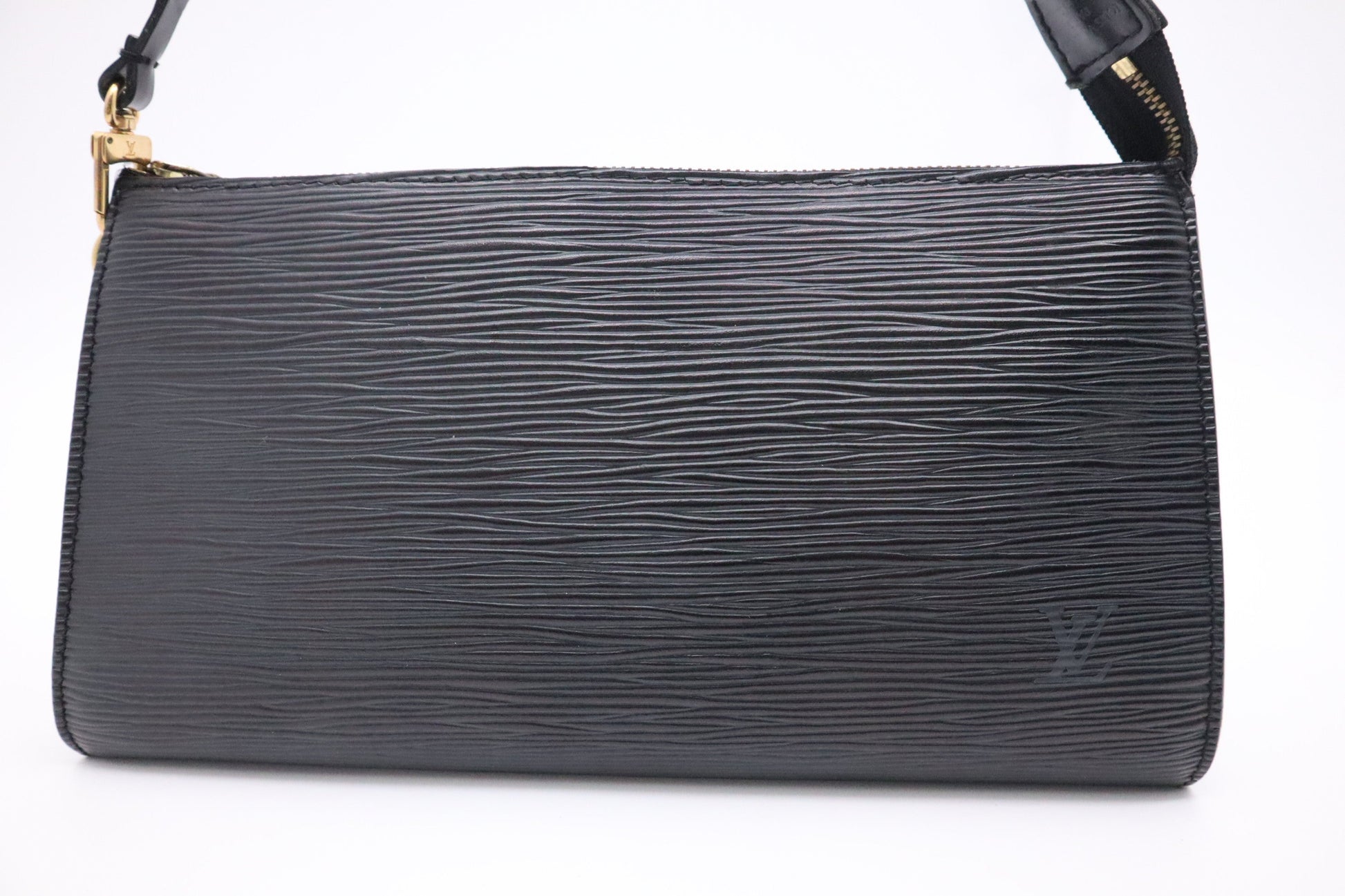 Louis Vuitton Pochette Accessoires Epi Leather Black Clutch Bag