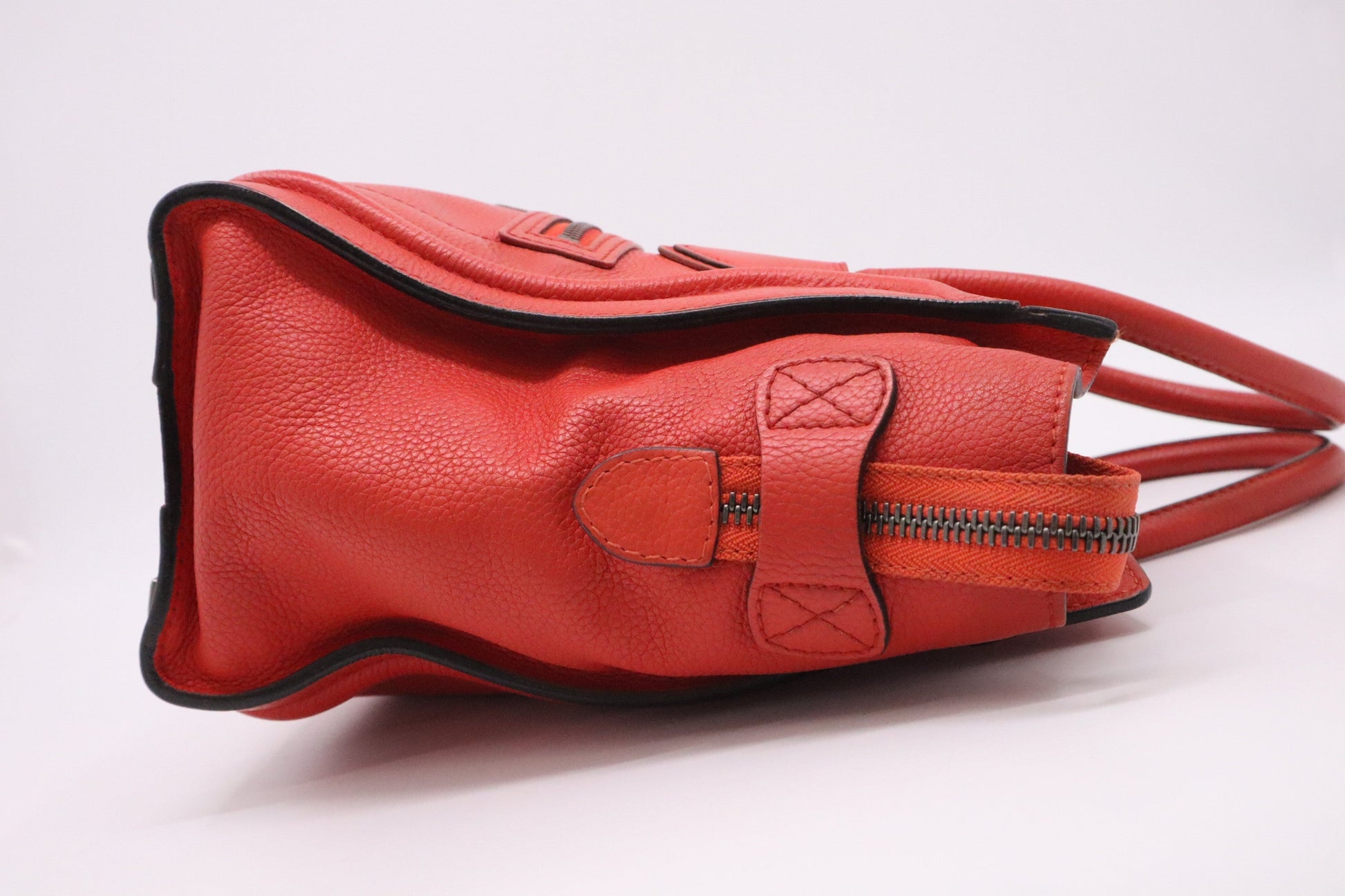 Celine Luggage In Handbag Leather Red Travel Bag