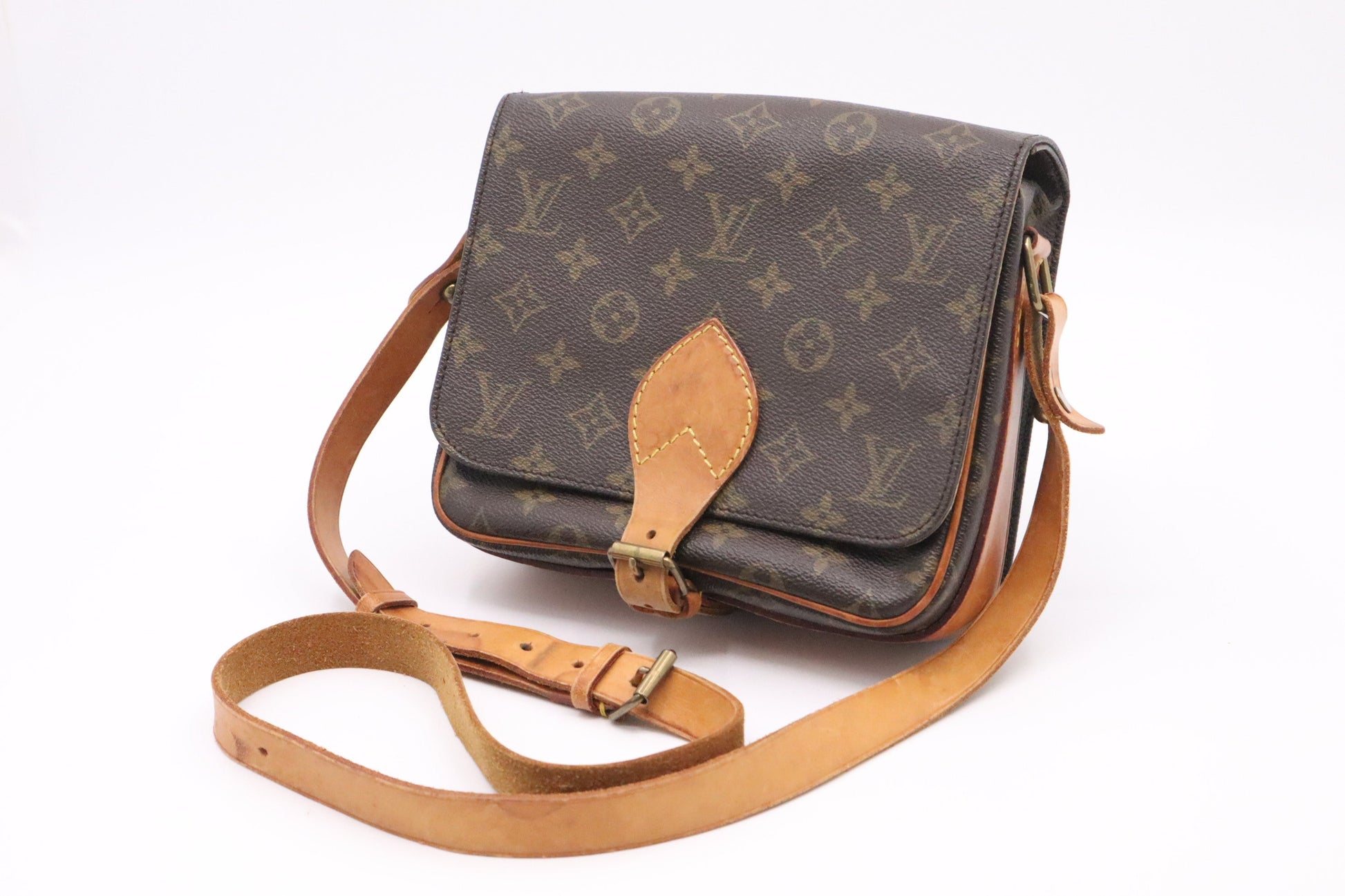 Louis Vuitton Cartouchiere MM Monogram Canvas Handbag Canvas 2