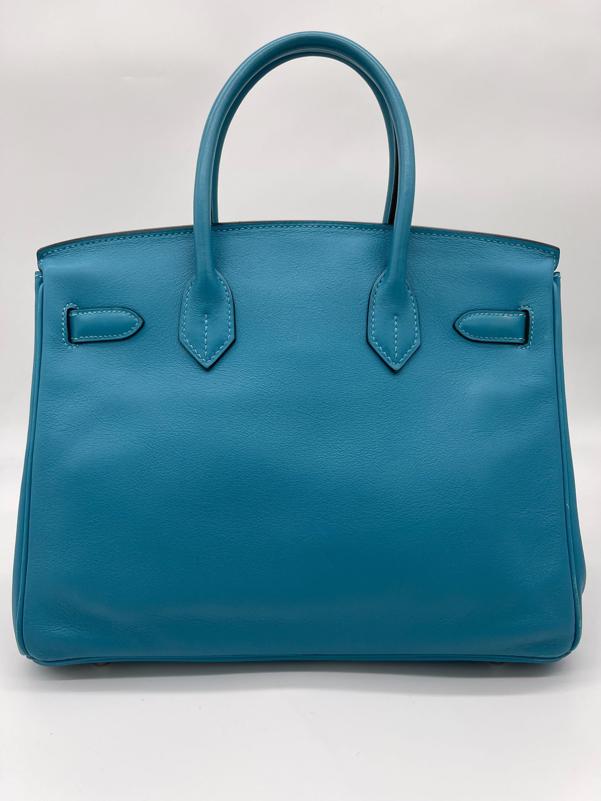 Gucci Hermes Birkin Bleu Jean Palladium Hardware Handbag Travel Bag