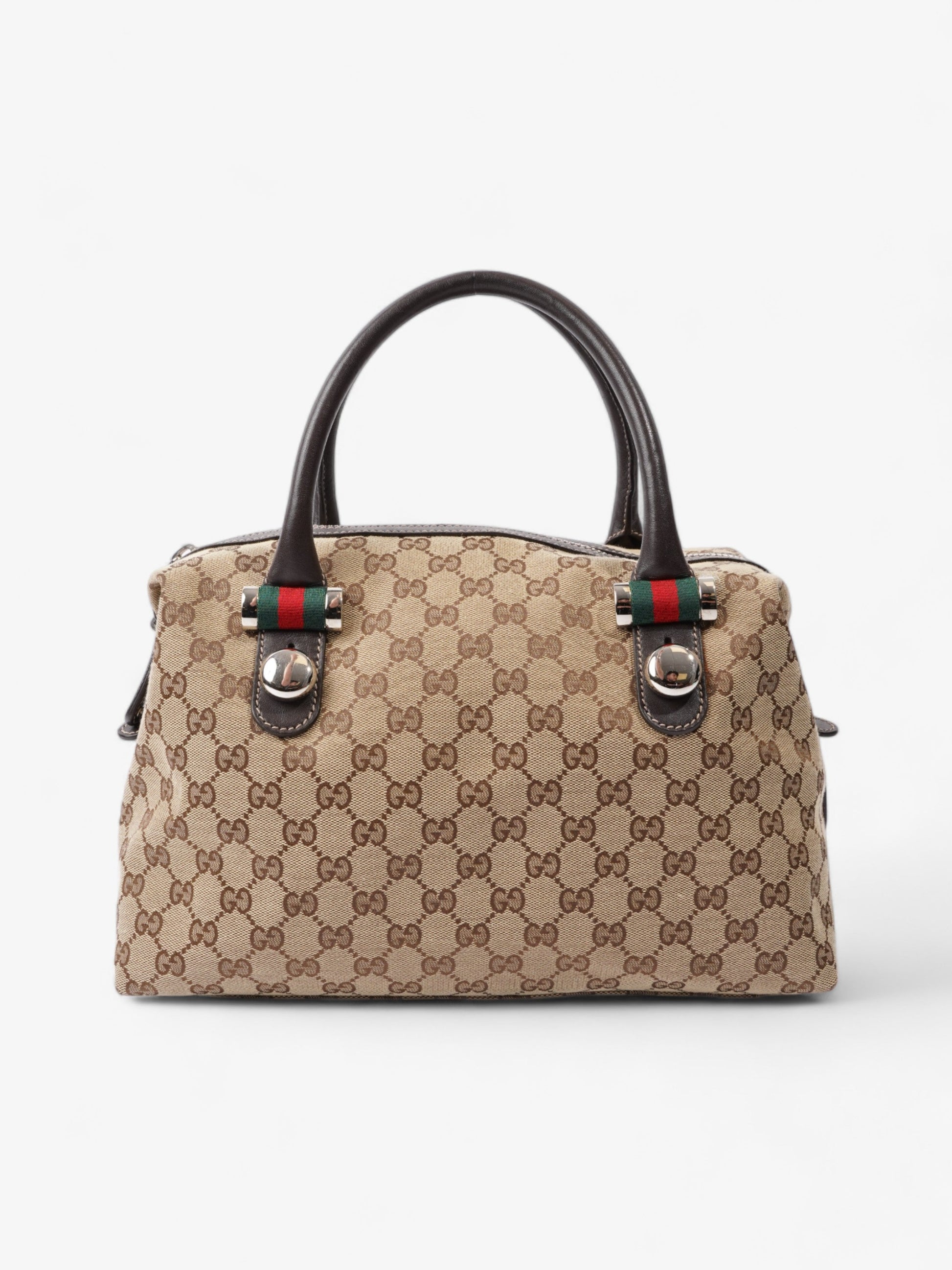 Gucci Match Ball Boston And Ebony Supreme Travel Canvas Beige Travel Bag