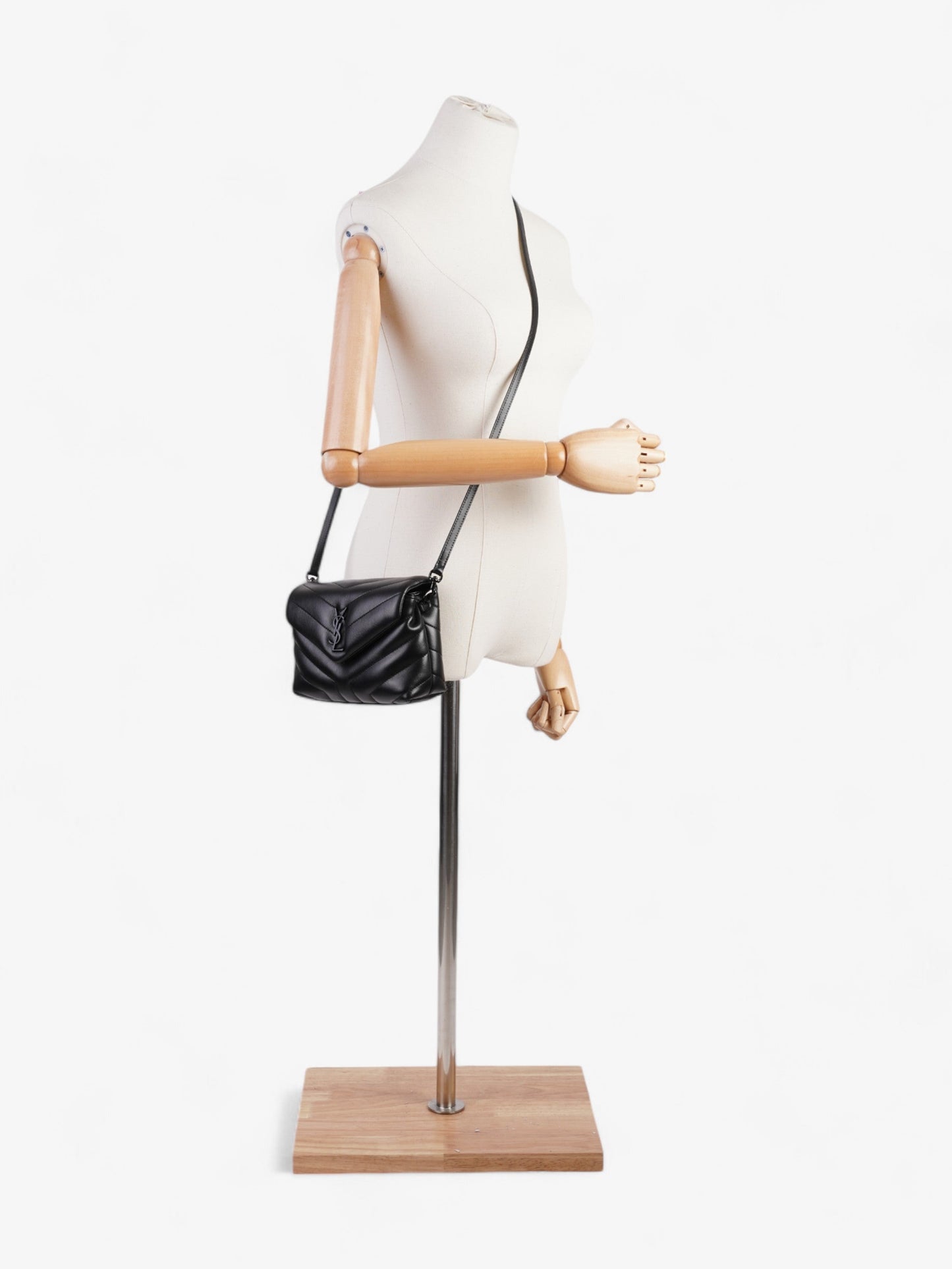 YSL Saint Laurent Lou Lou Shoulder Bag Leather Black Toy