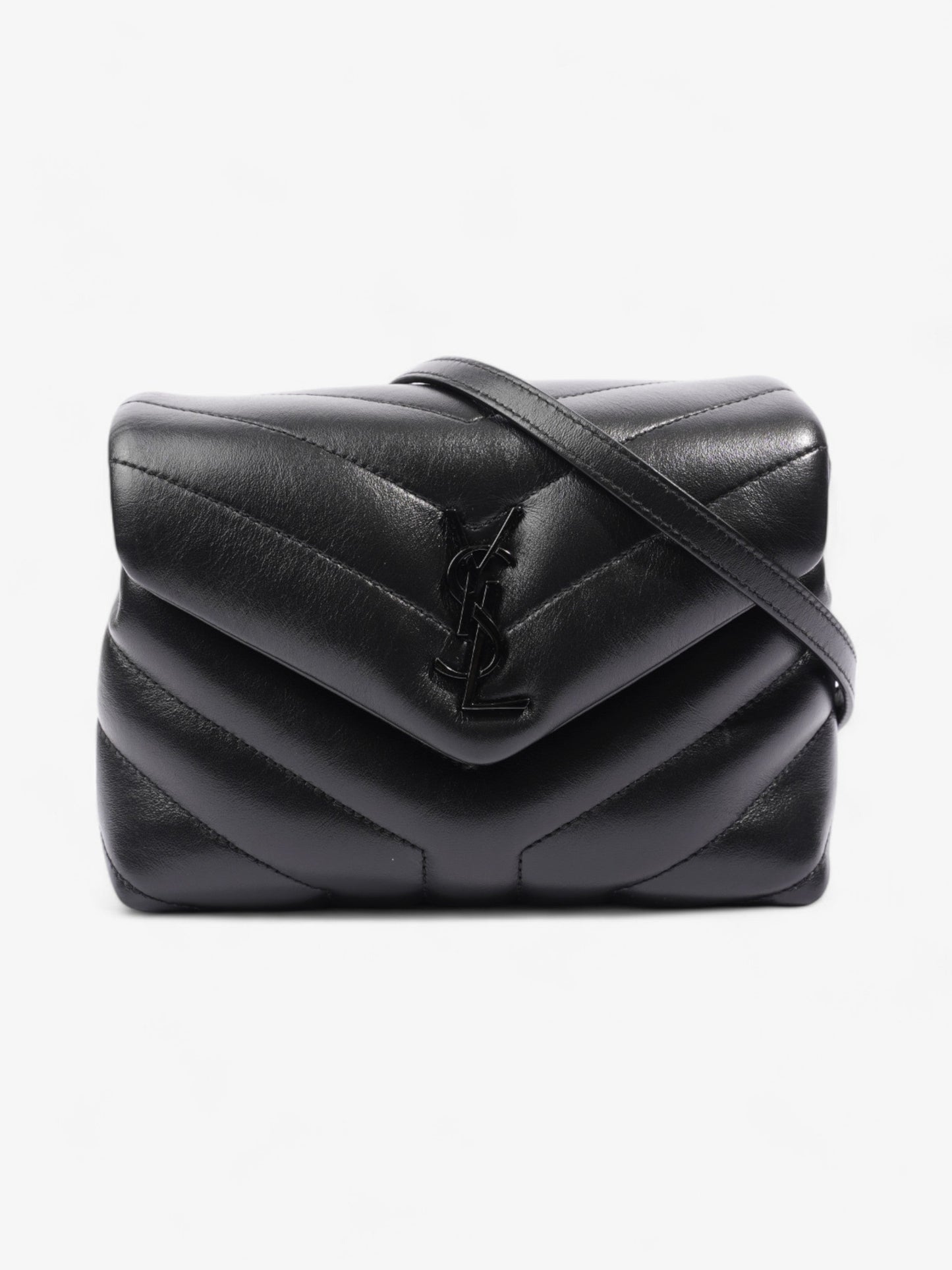 YSL Saint Laurent Lou Lou Shoulder Bag Leather Black Toy