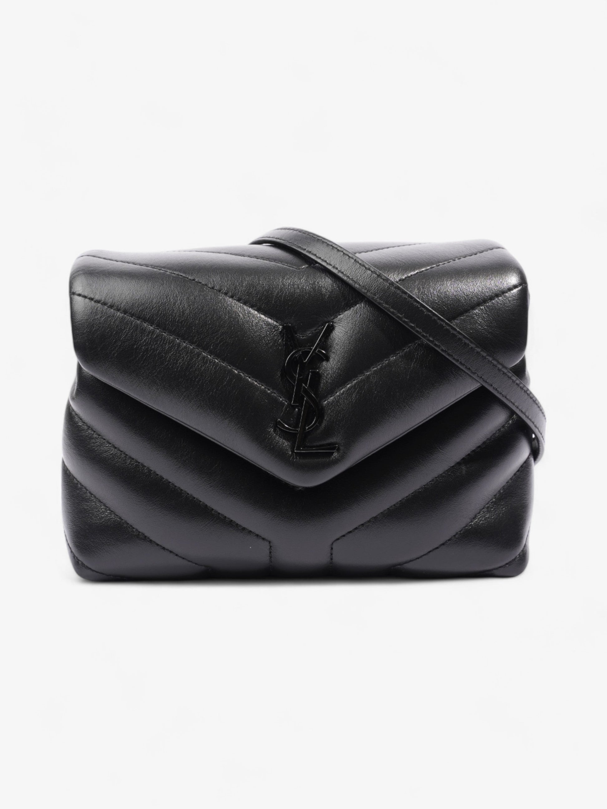 YSL Saint Laurent Lou Lou Shoulder Bag Leather Black Toy