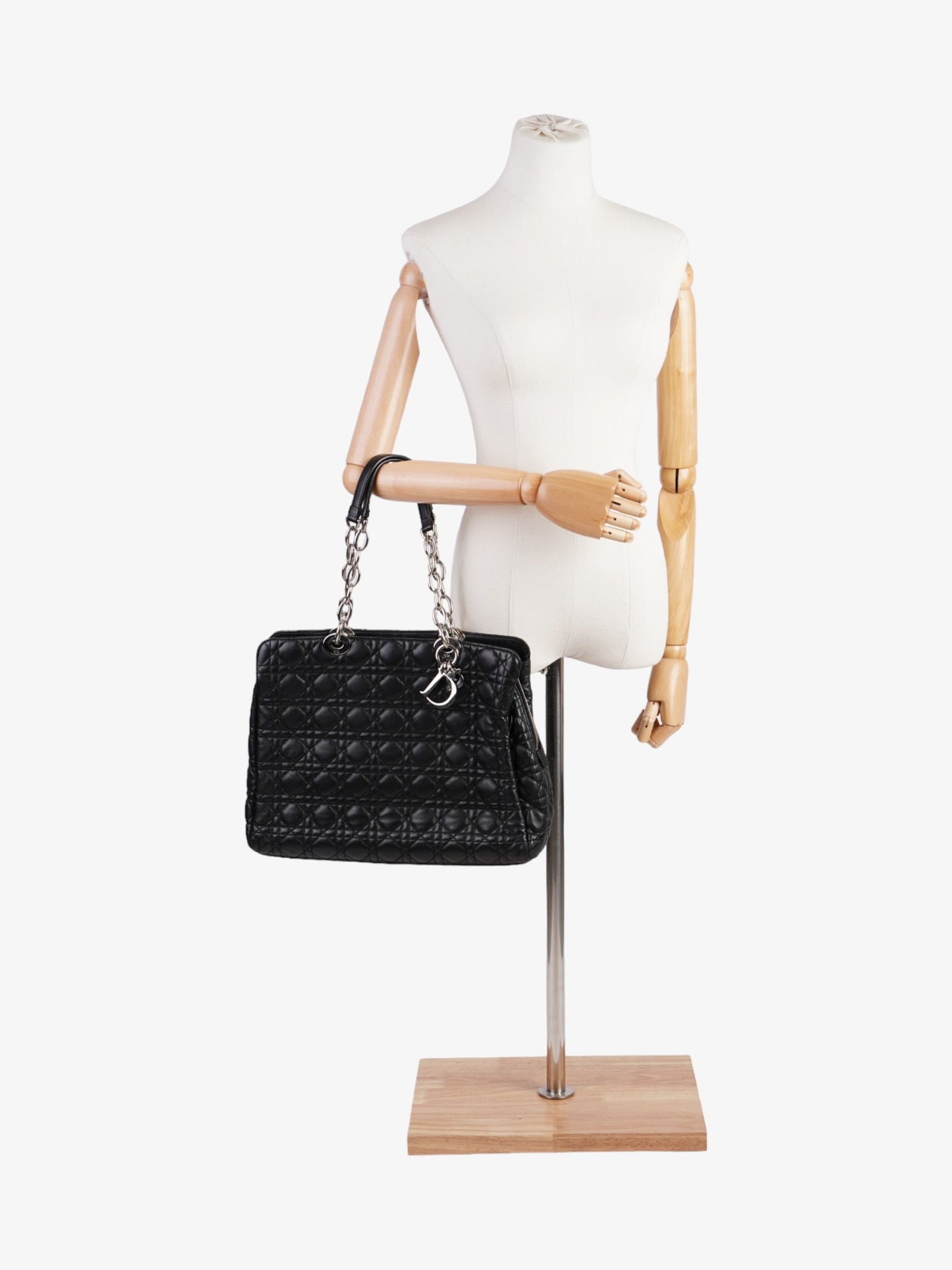 Dior Christian Tote Leather Lambskin Quilted Shoulder Bag