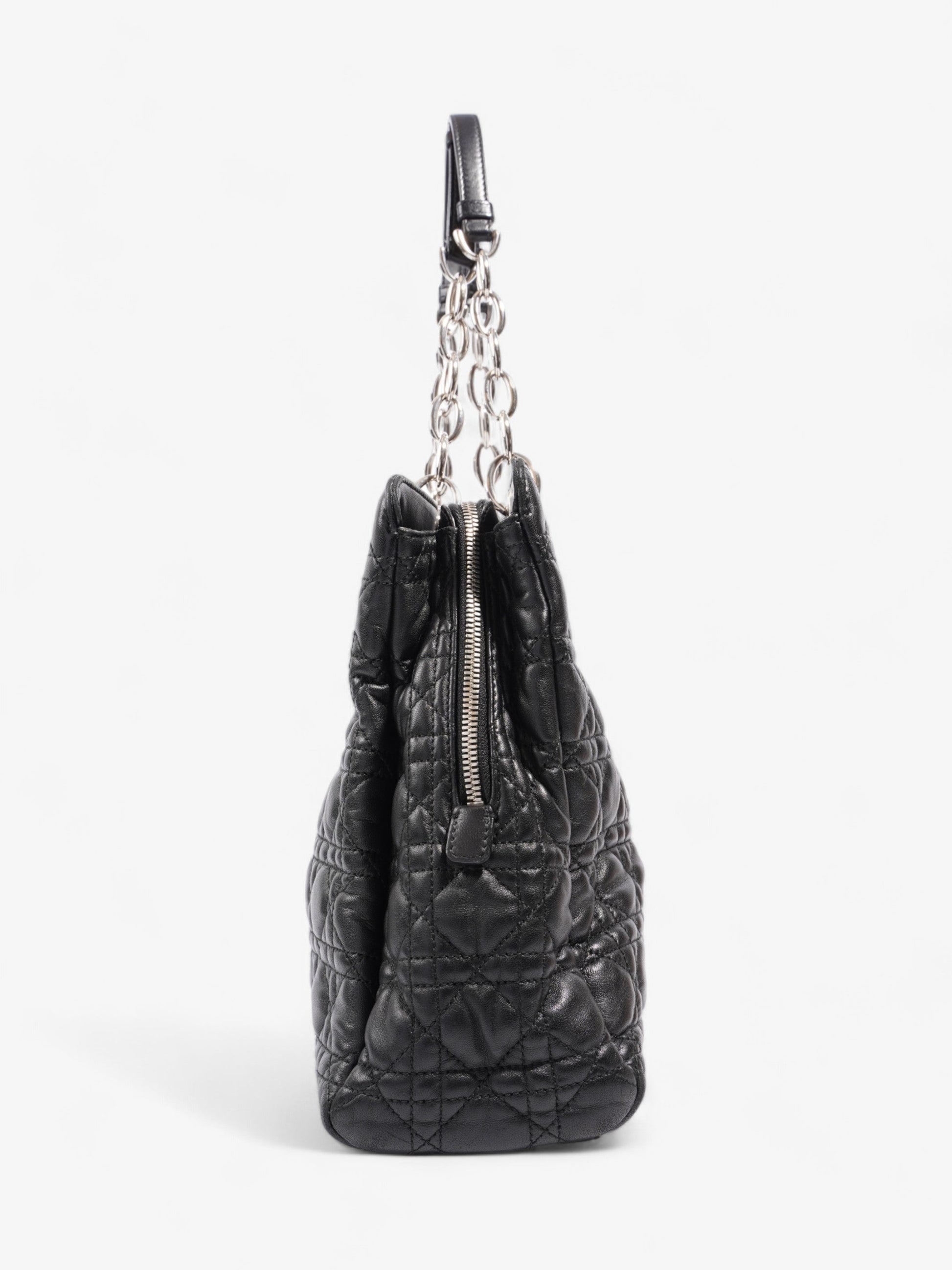 Dior Christian Tote Leather Lambskin Quilted Shoulder Bag