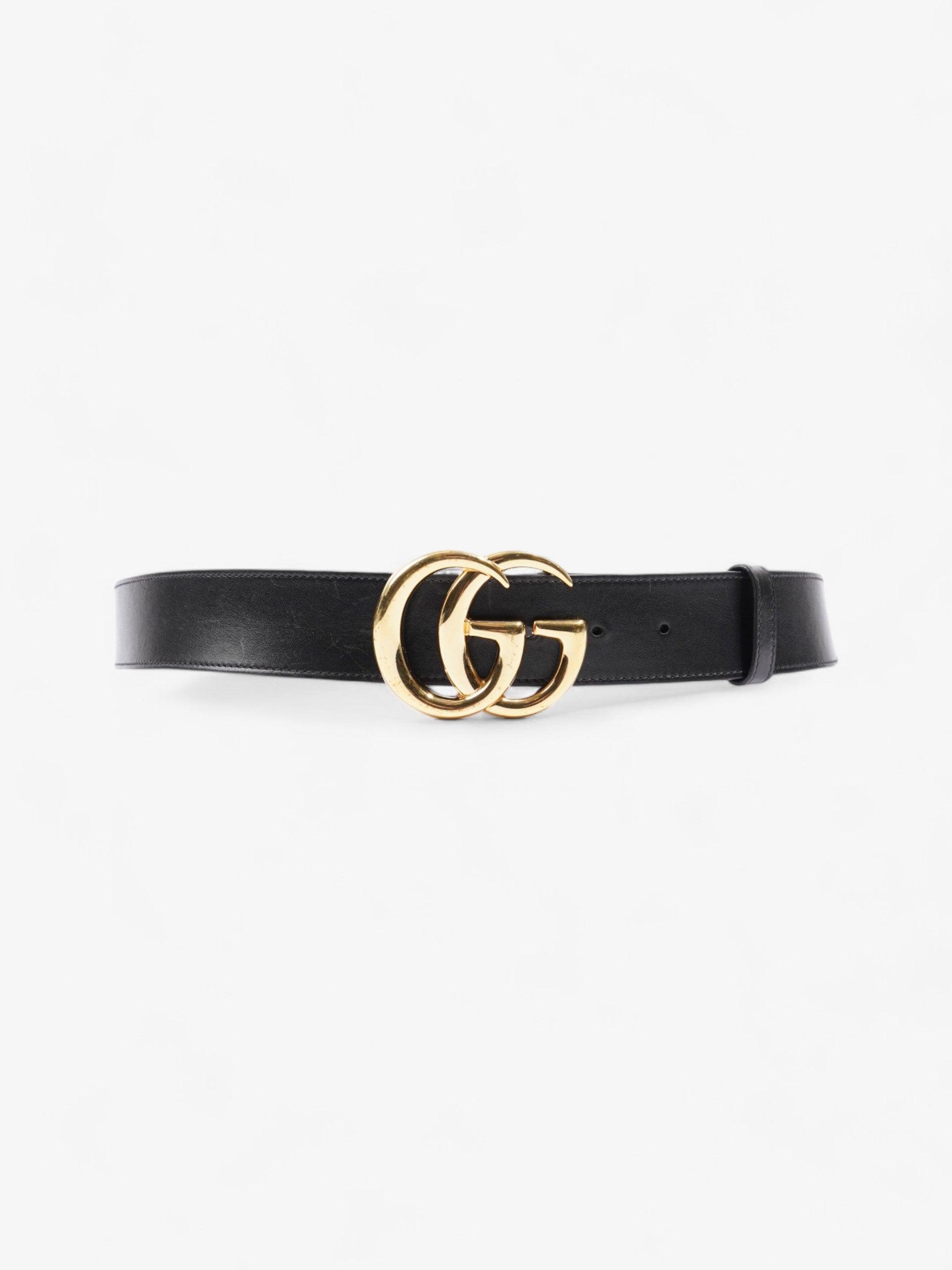 Gucci Marmont Re Edition Wide Belt Handbag Leather Black Accessory 110Cm 44