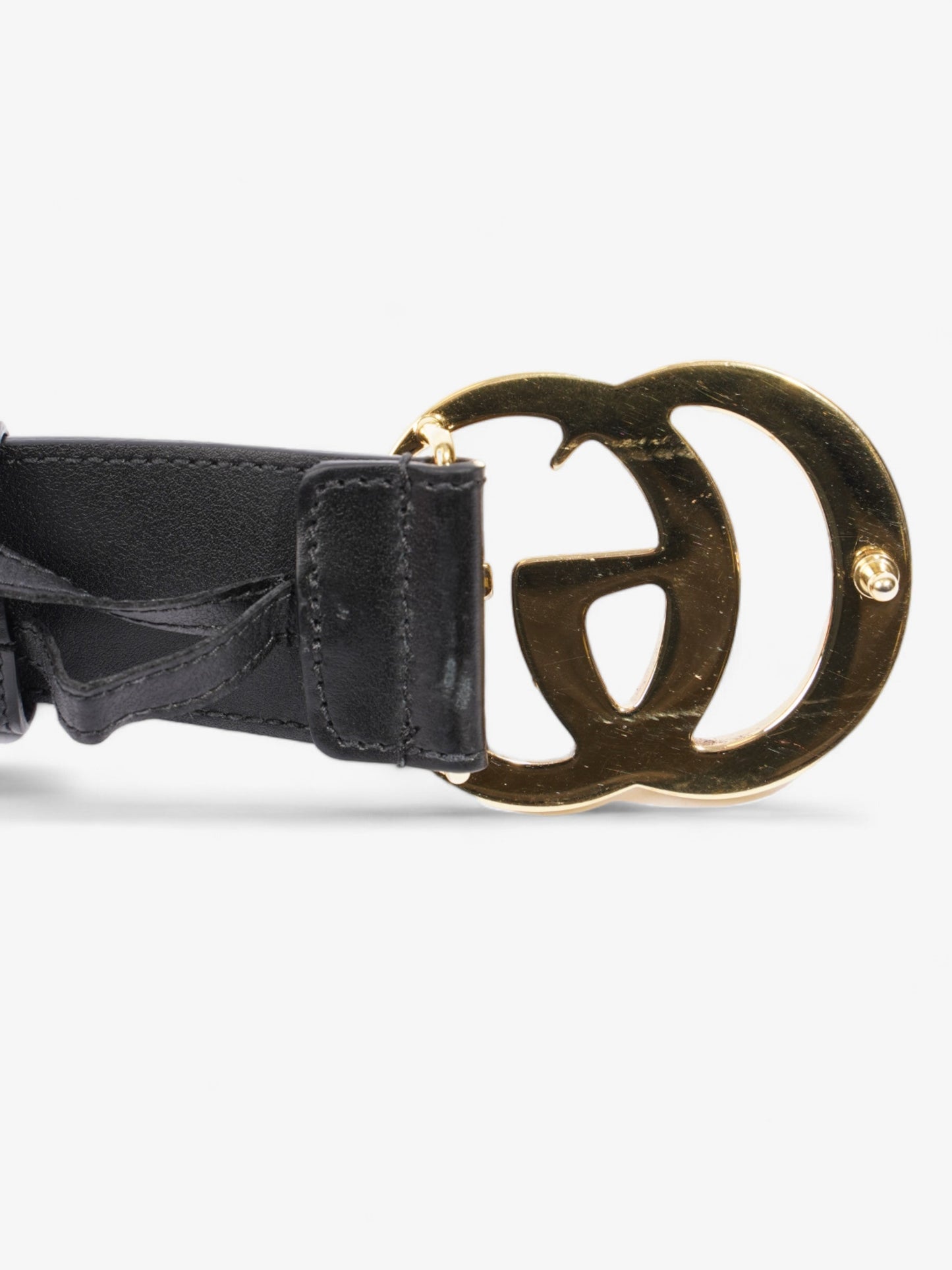 Gucci Marmont Re Edition Wide Belt Handbag Leather Black Accessory 110Cm 44