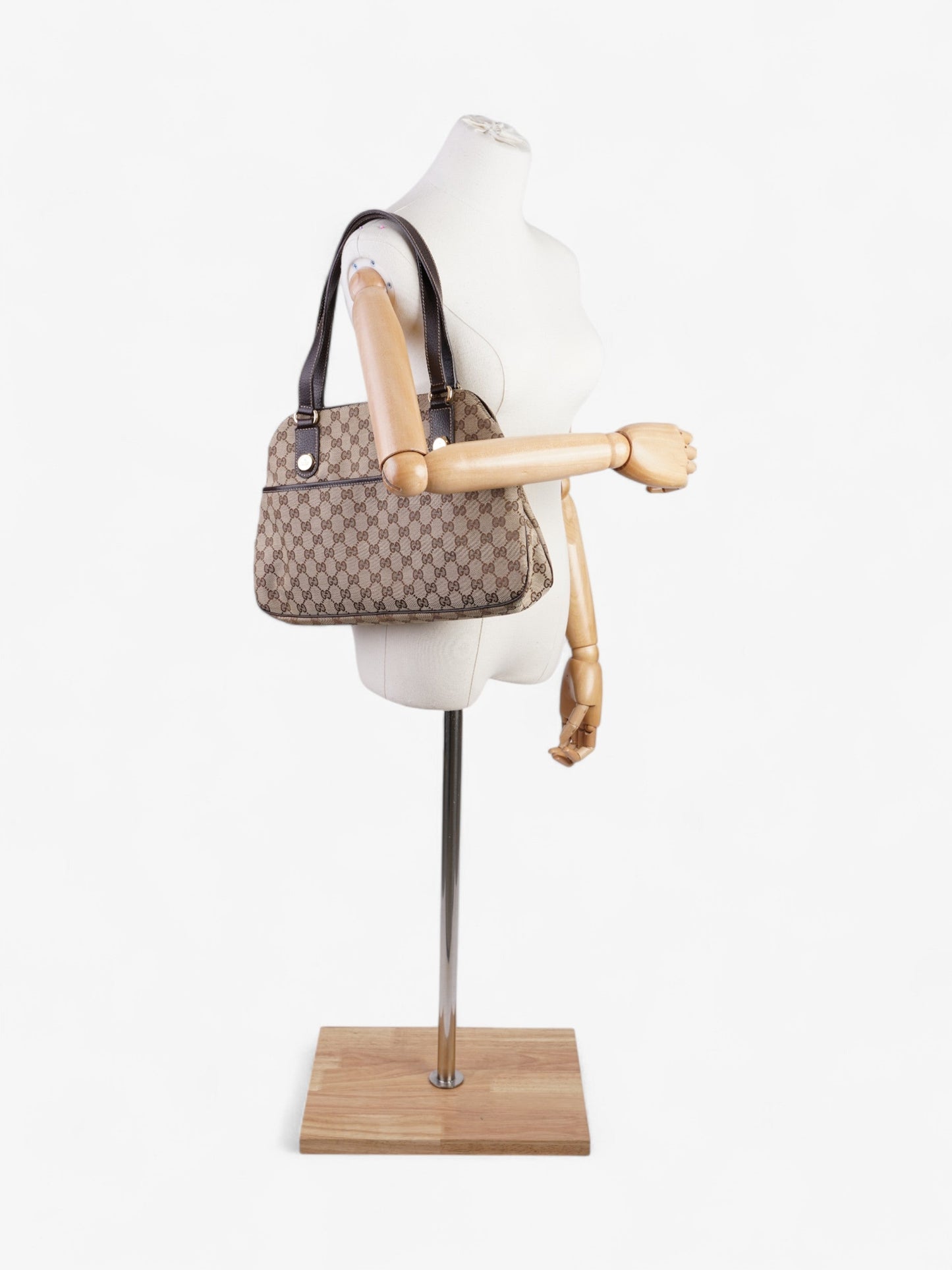 Gucci Charmy Front Pocket Shoulder Bag Supreme Canvas Brown