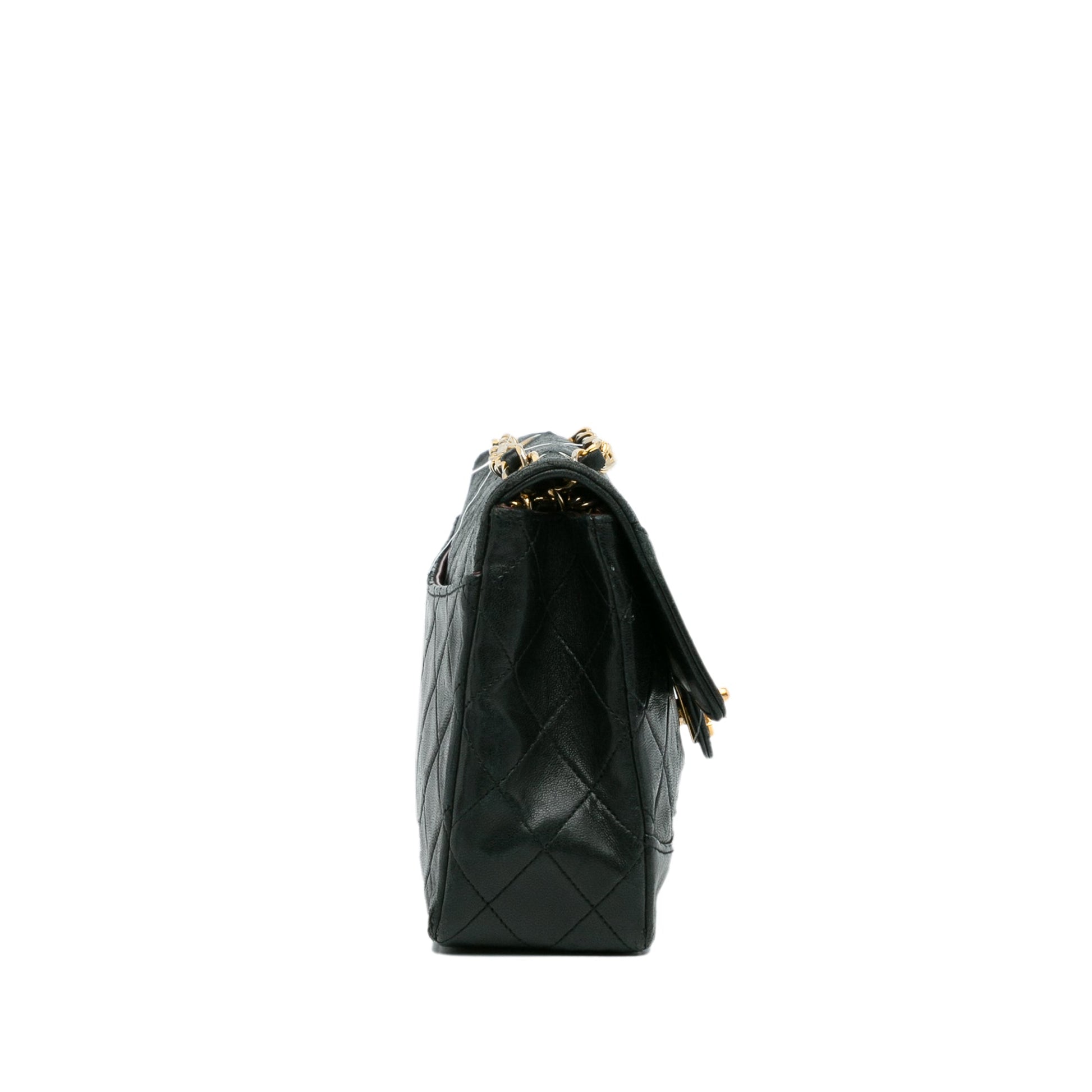 Black Chanel Quilted Lambskin Shoulder Bag