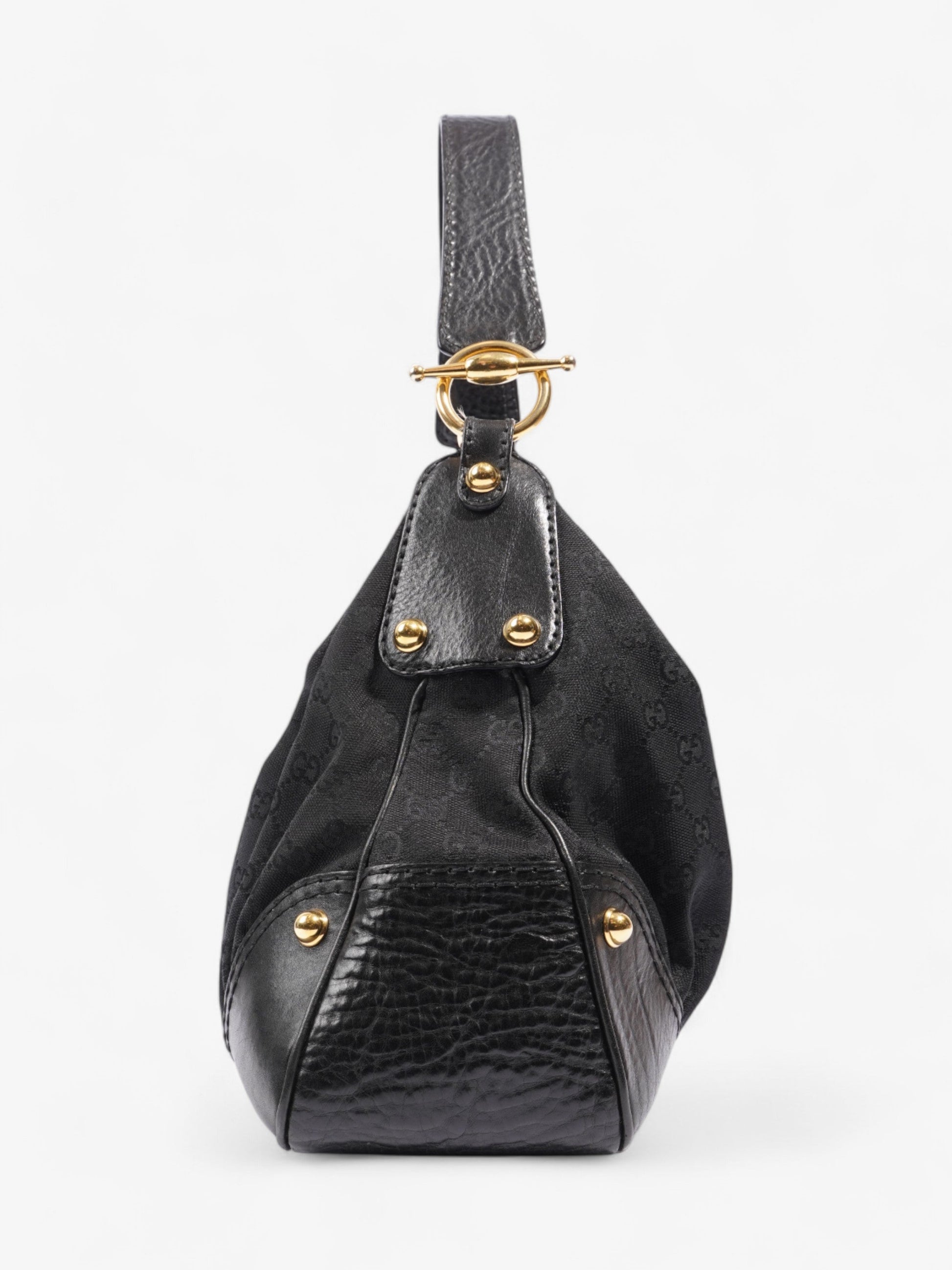 Gucci Jockey Hobo Supreme Canvas Black Shoulder Bag