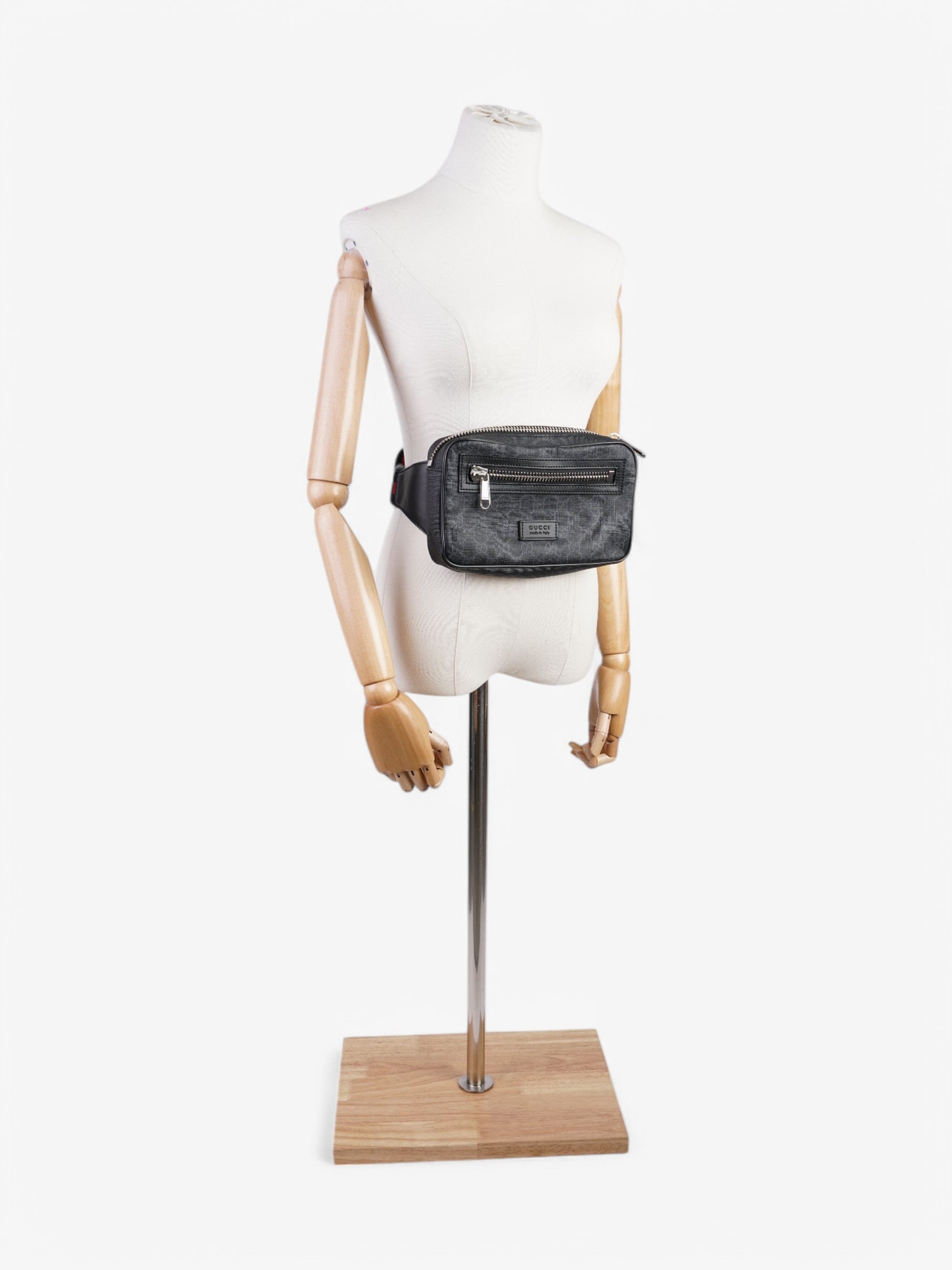 Gucci Bum Bag Supreme Coated Canvas Black Travel Bag