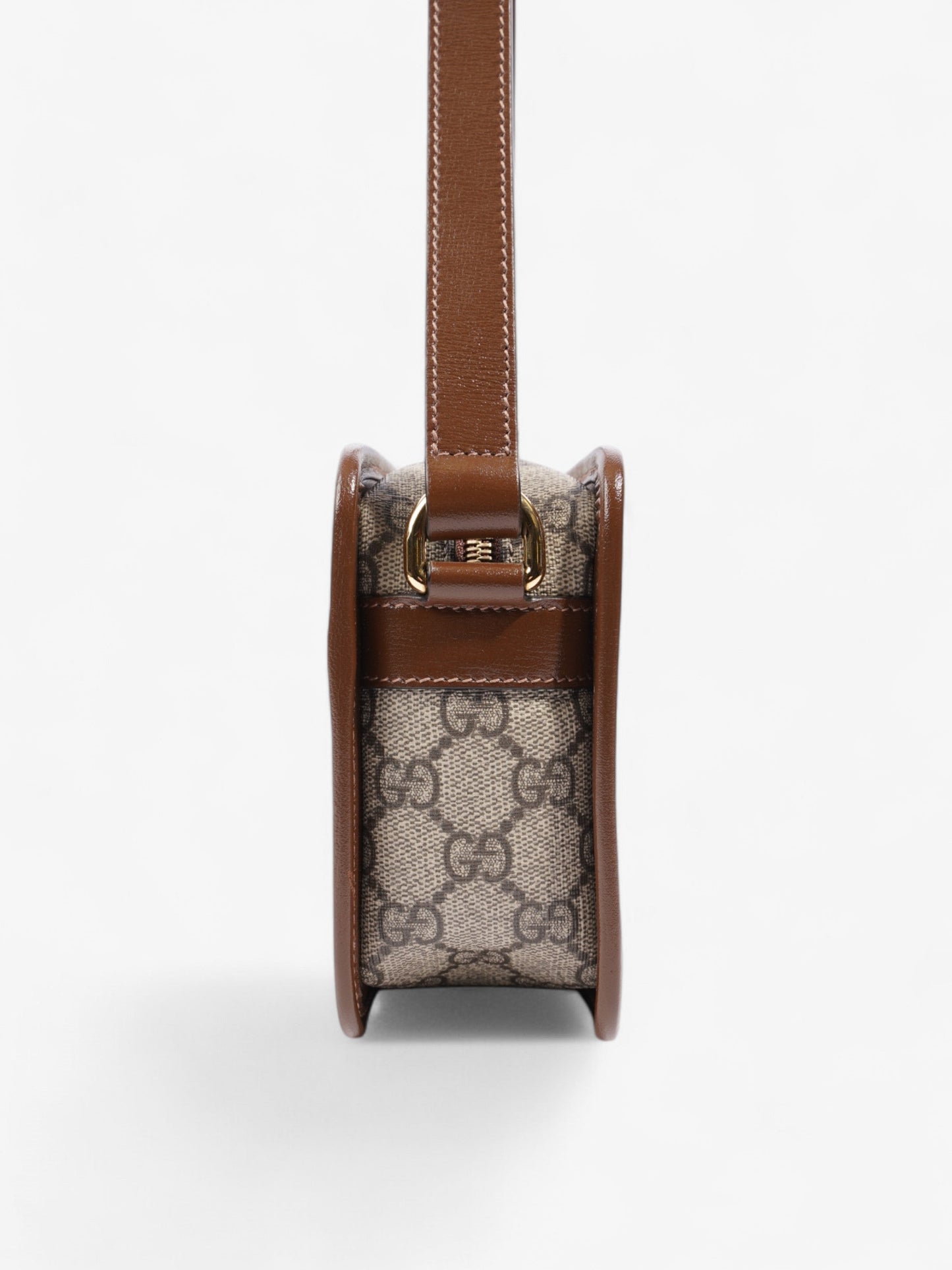 Gucci Interlocking Messenger Supreme Coated Canvas Brown Travel Bag