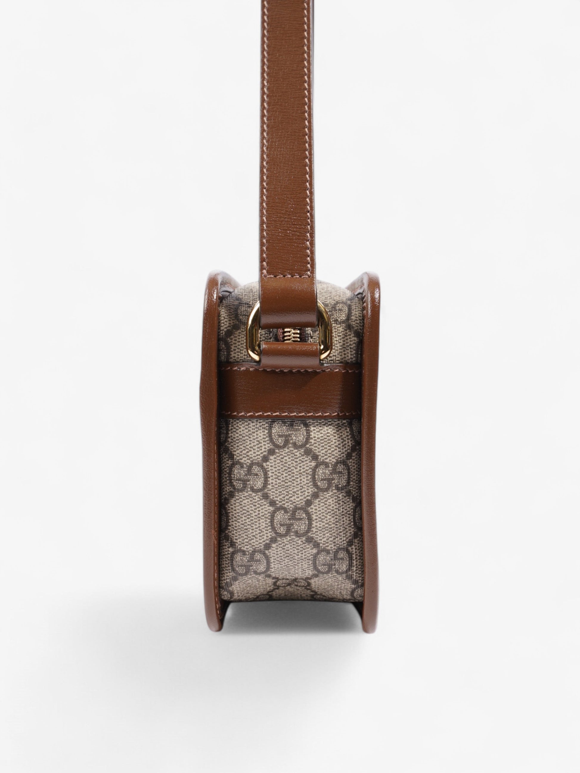 Gucci Interlocking Messenger Supreme Coated Canvas Brown Travel Bag