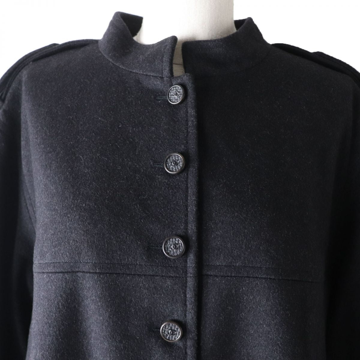 Chanel Wool Cashmere Coat, Coco Mark, Size 42