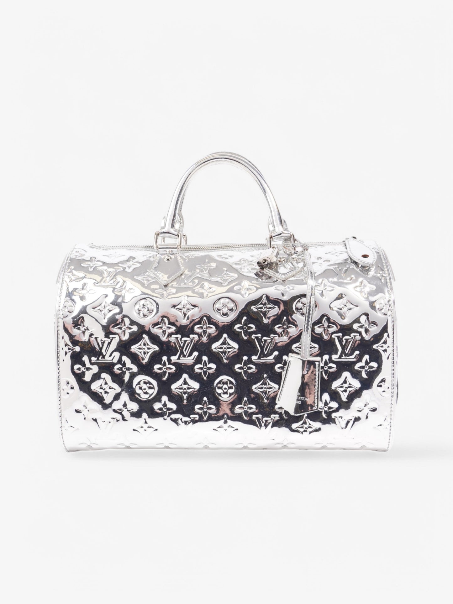 Louis Vuitton Miroir Speedy Vinyl 35 Silver Handbag