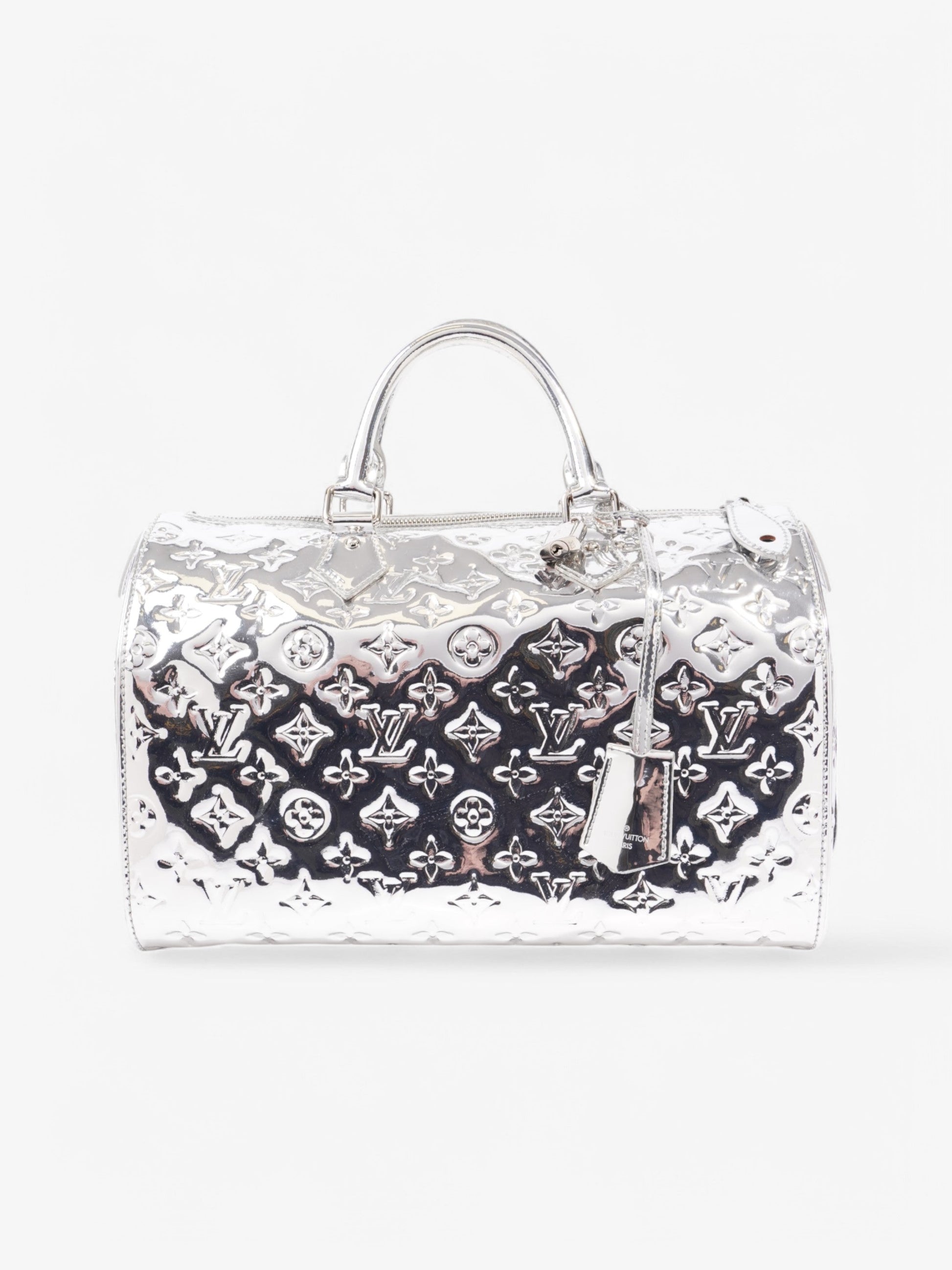 Louis Vuitton Miroir Speedy Vinyl 35 Silver Handbag