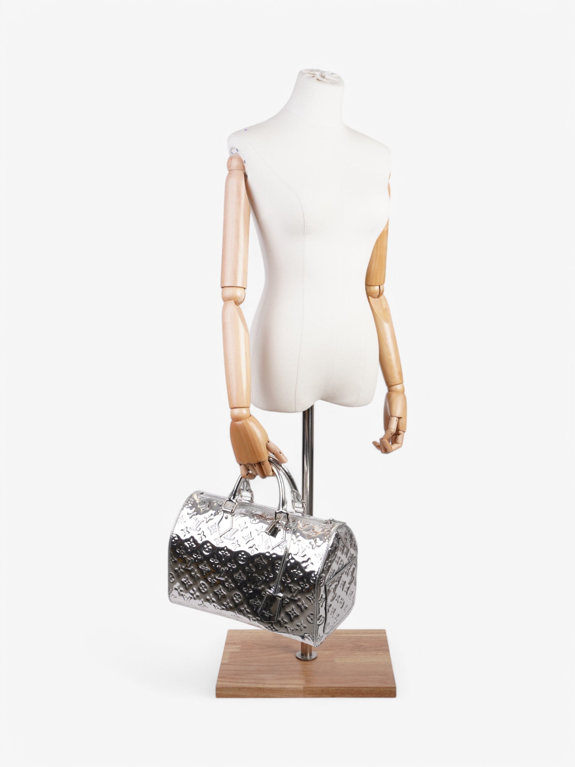 Louis Vuitton Miroir Speedy Vinyl 35 Silver Handbag