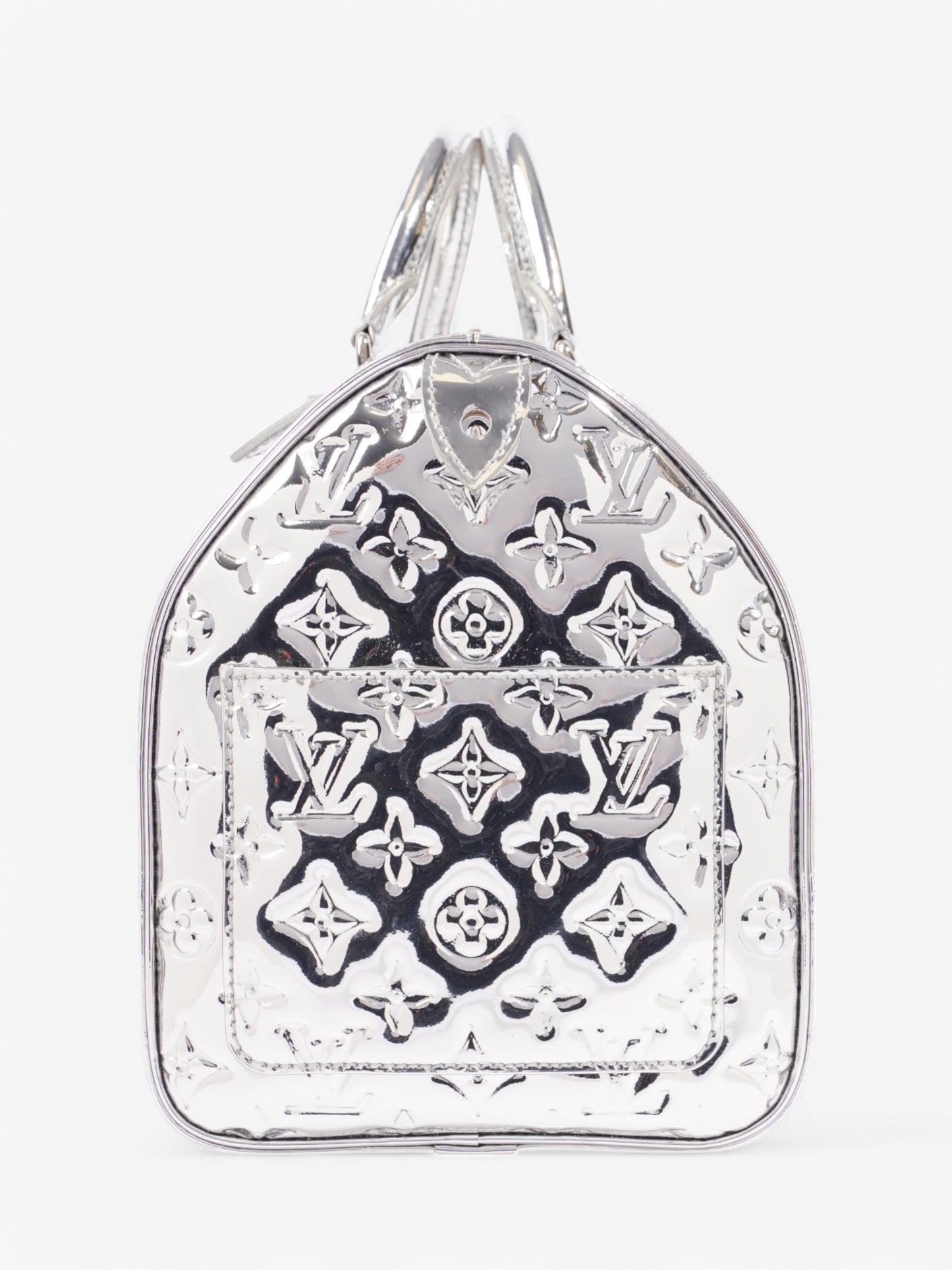 Louis Vuitton Miroir Speedy Vinyl 35 Silver Handbag