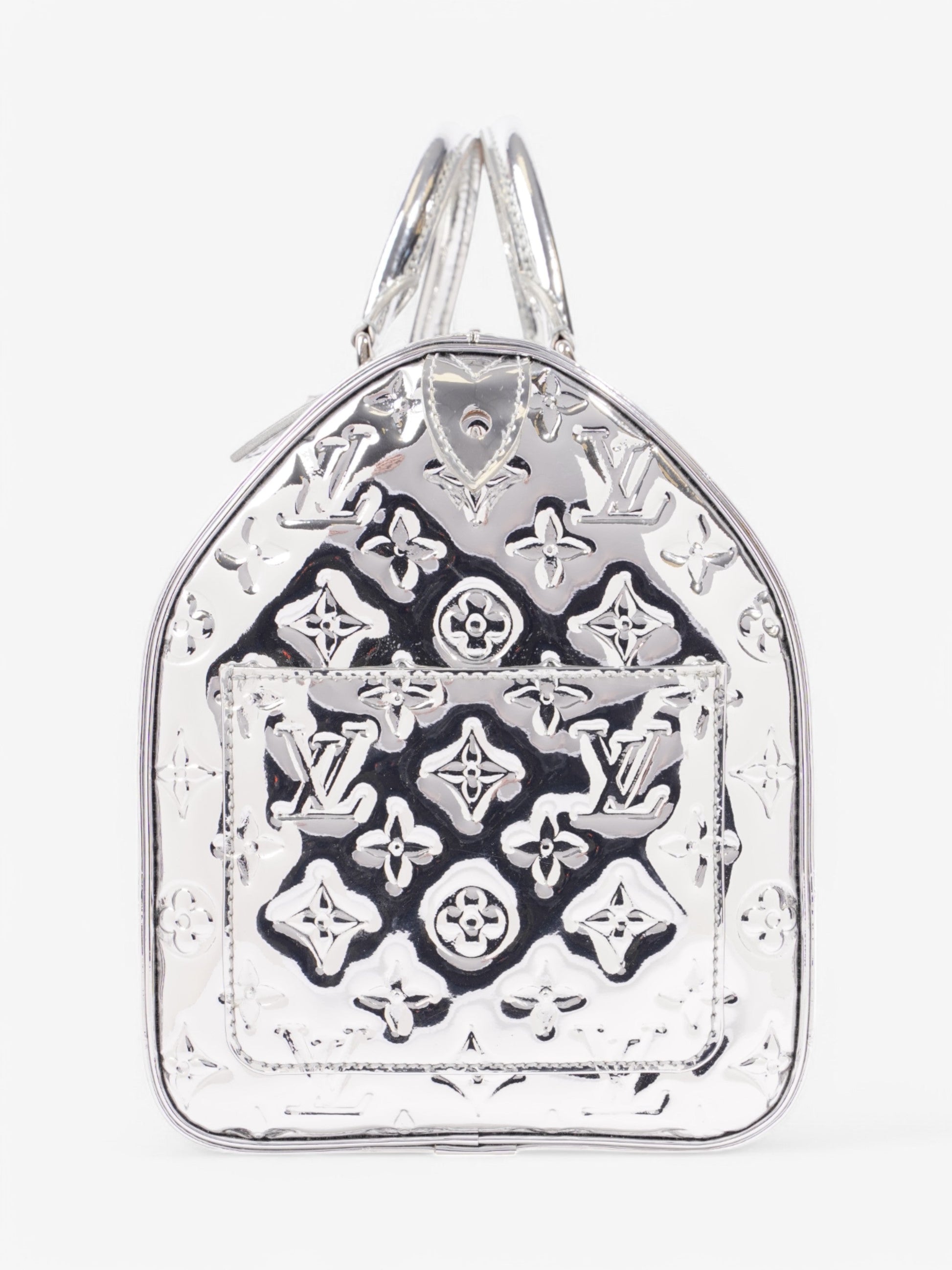 Louis Vuitton Miroir Speedy Vinyl 35 Silver Handbag