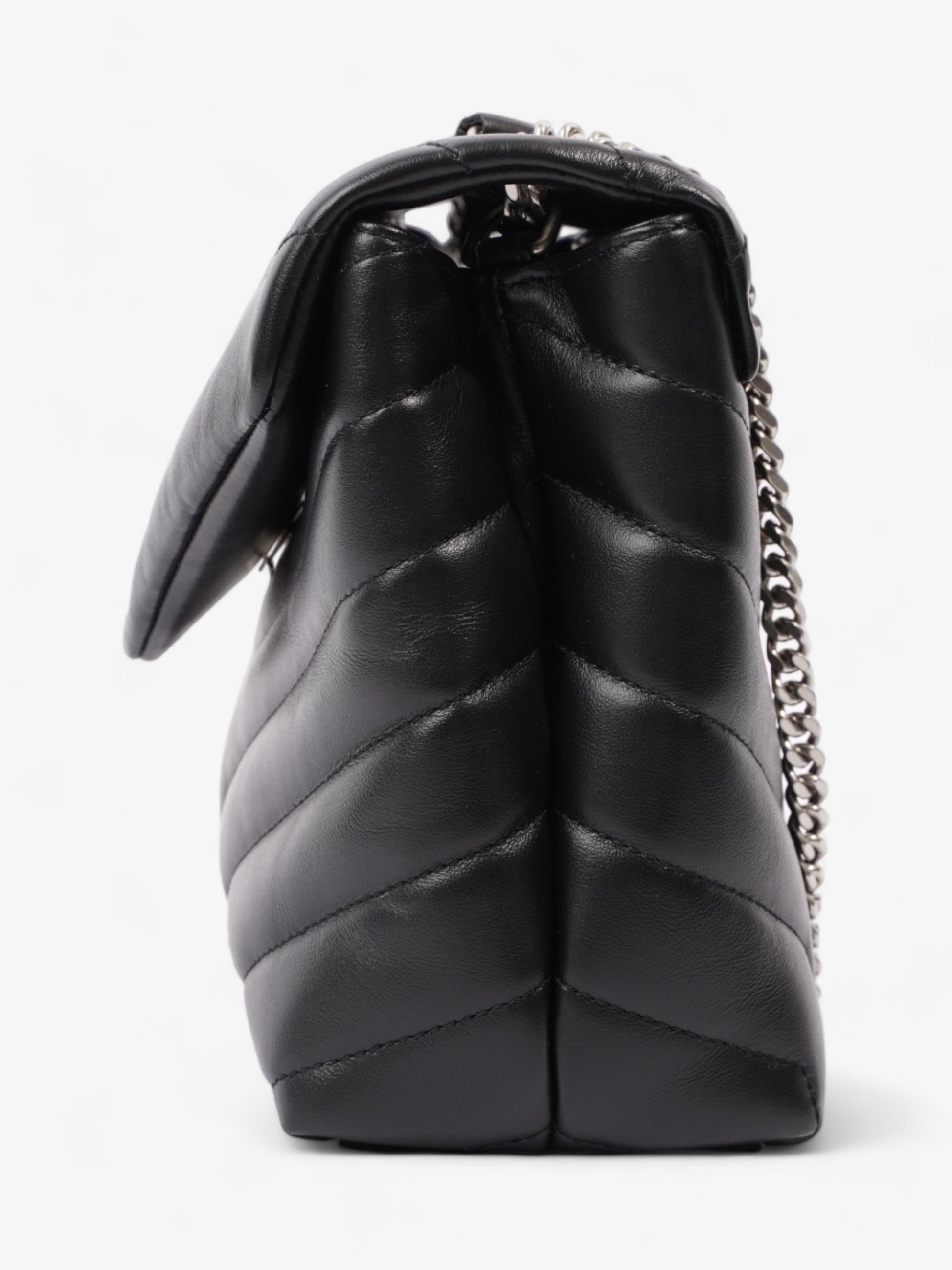 YSL Saint Laurent Loulou Shoulder Bag Leather Black Small