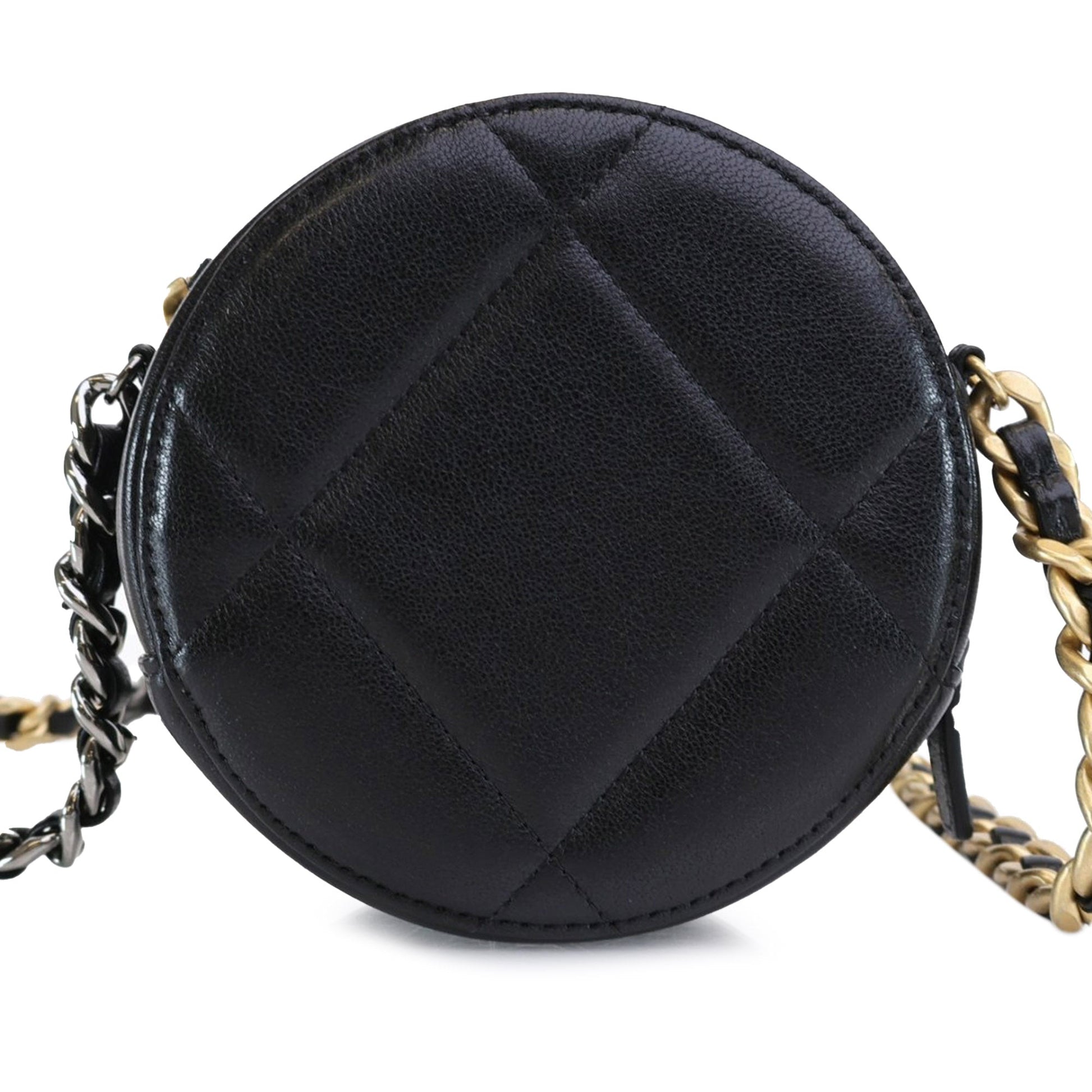 CHANEL Lambskin 19 Round Clutch with Chain Satchel