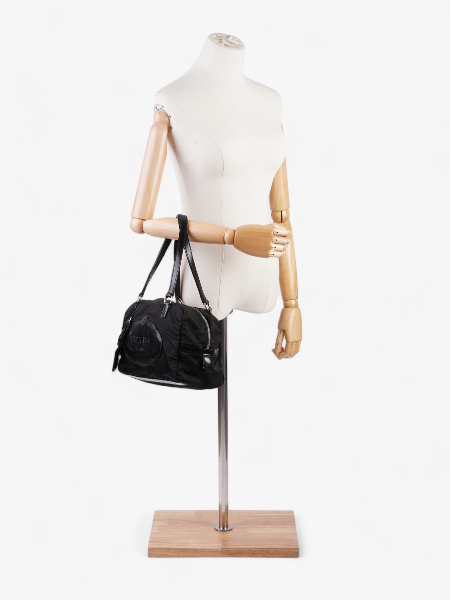 Prada Canapa Shoulder Bag Nylon Black Logo