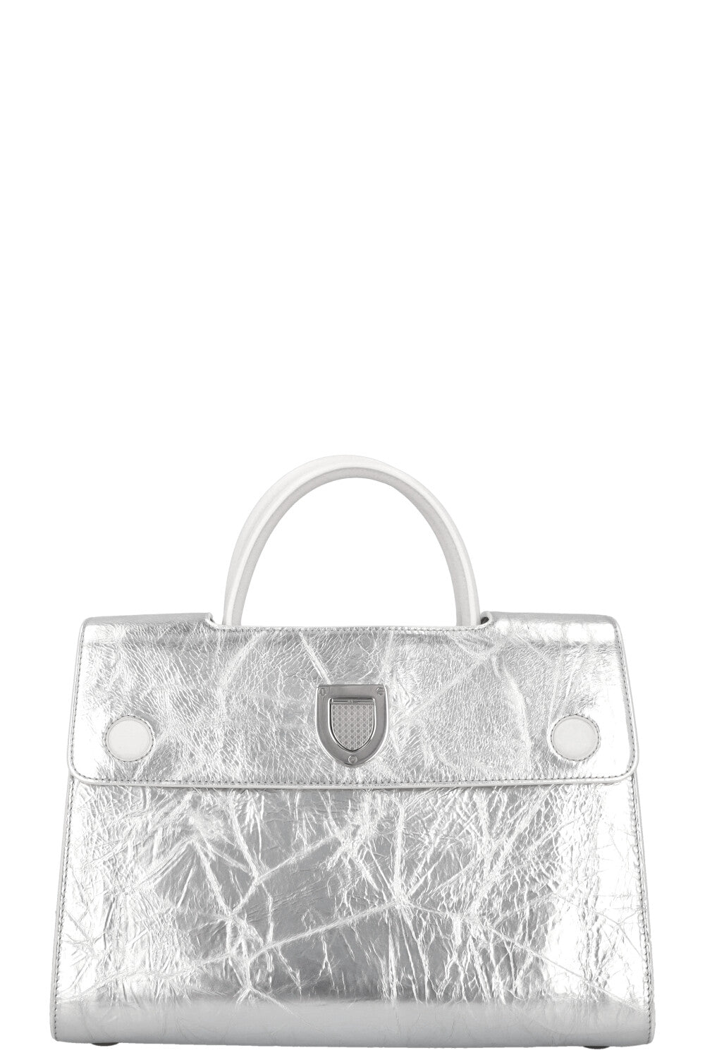 Dior Tote Bag ever Tote Leather Silver Medium