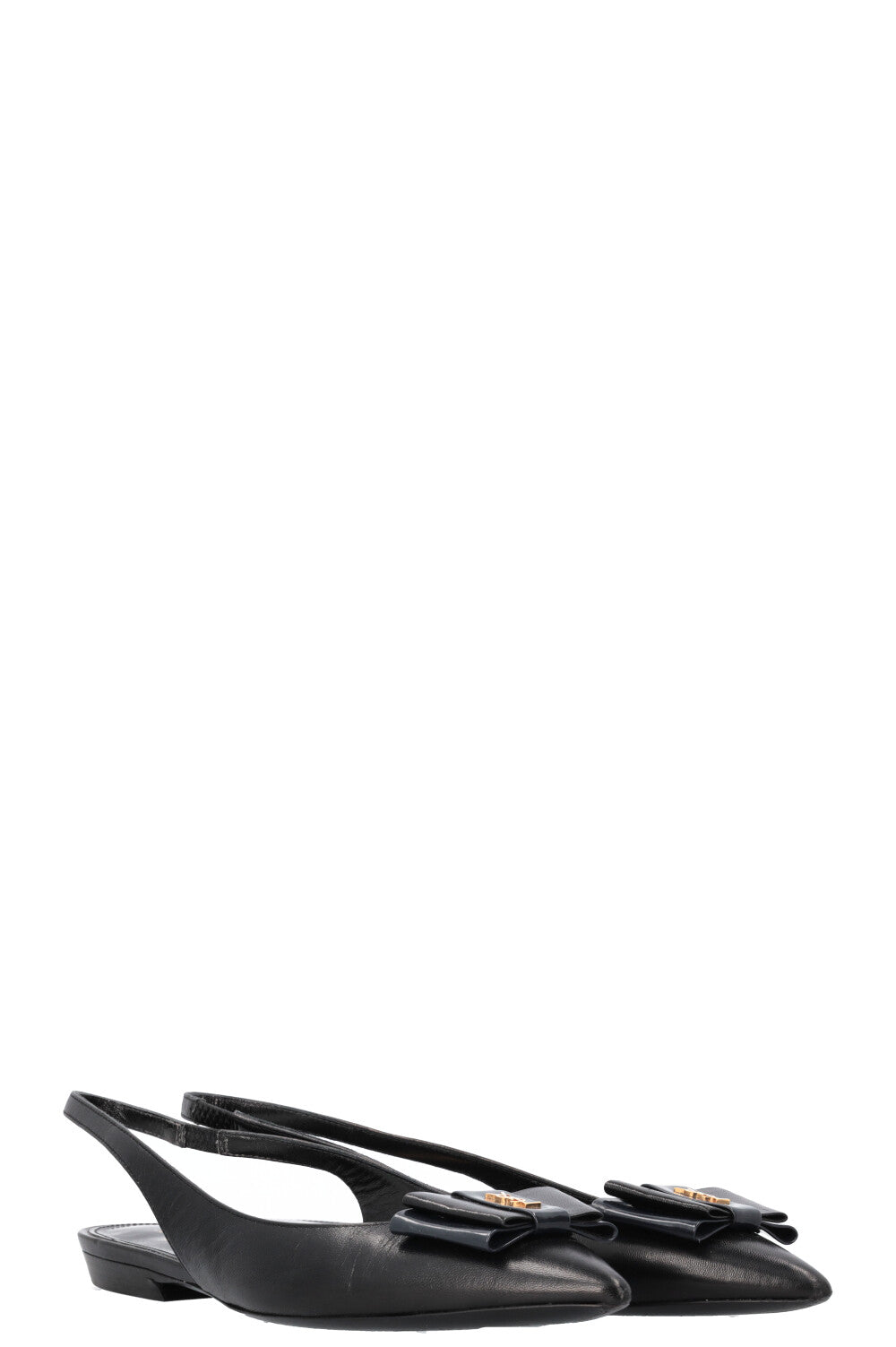 Anaïs Bow Flats Leather Black Shoes