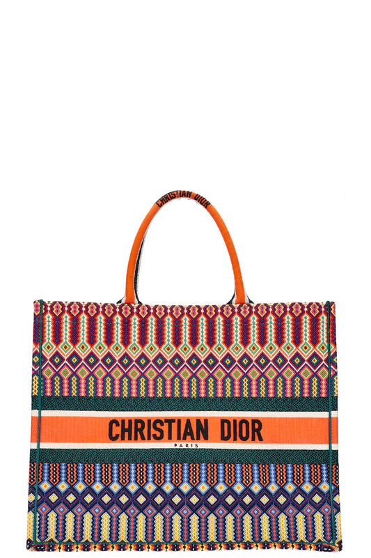 Dior Tote Bag Book Tote Green Orange Large