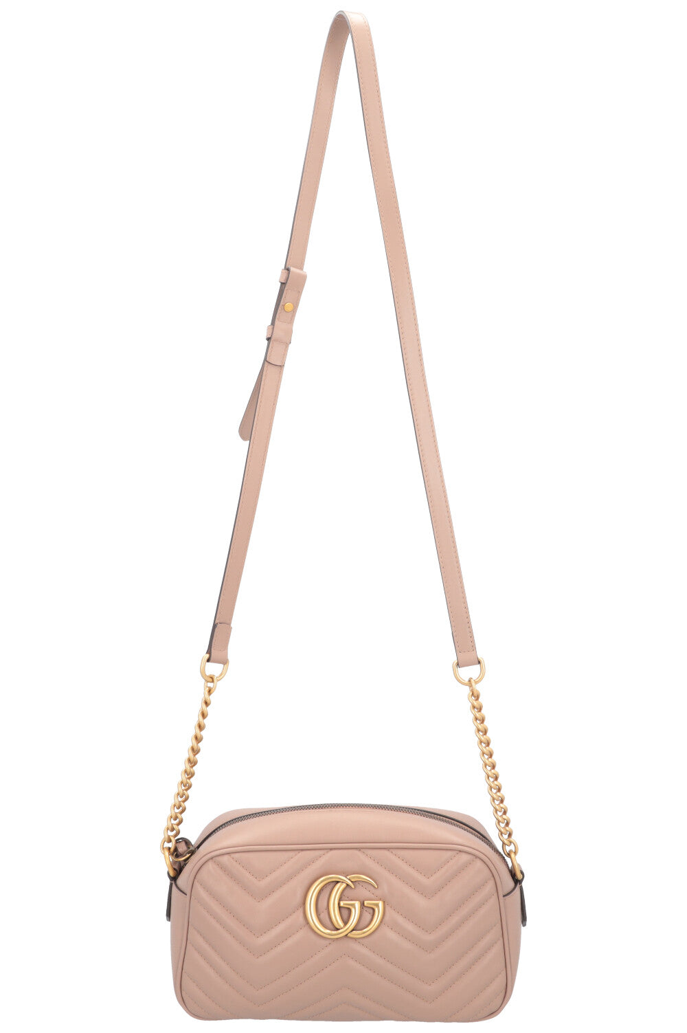 GUCCI Small Marmont Quilted Crossbody Bag Nude