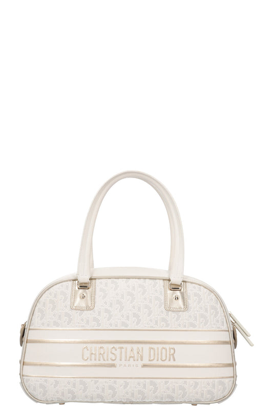 Dior Vibe Bowling Bag White Zip Handbag
