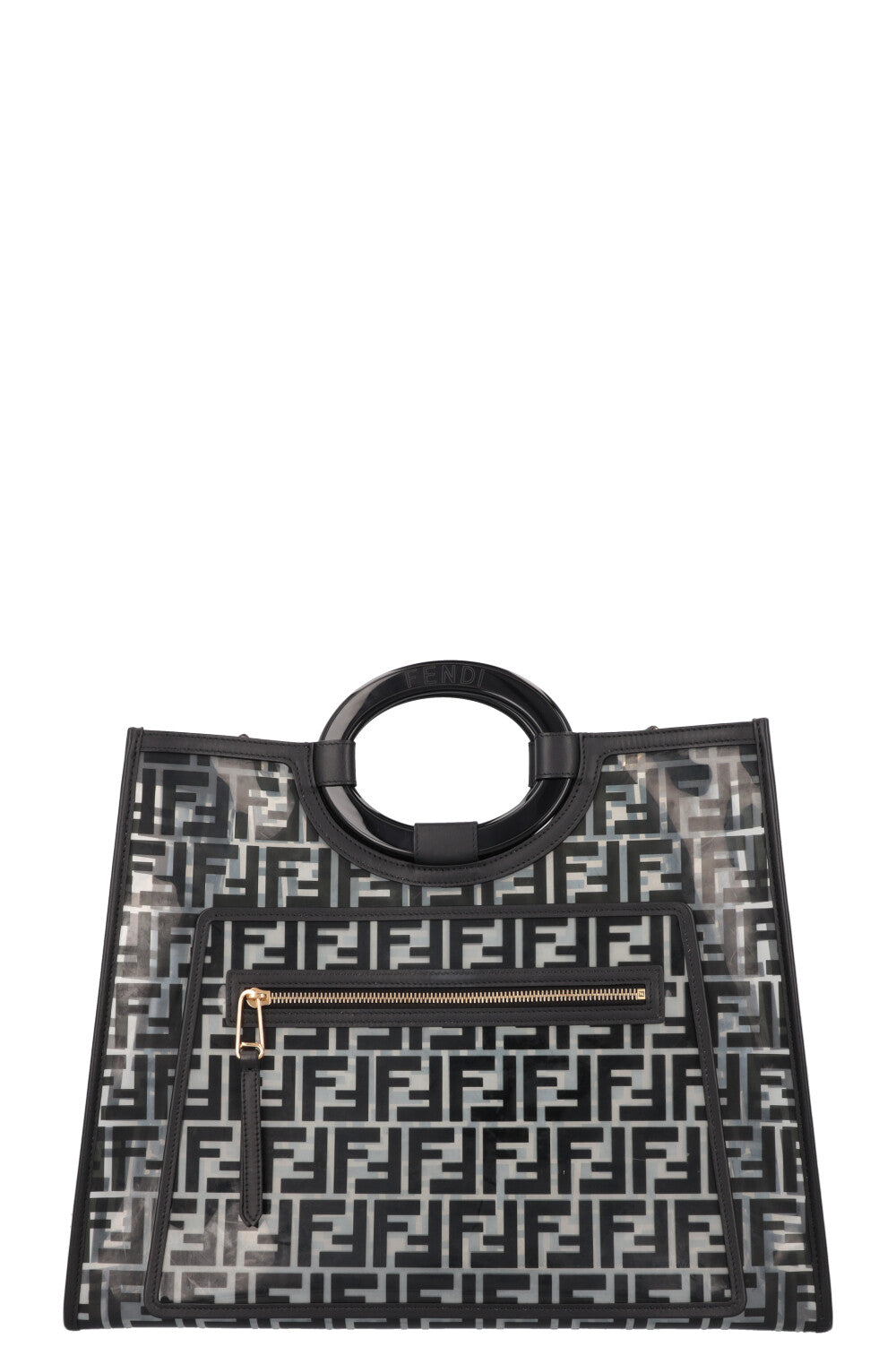 Fendi Tote Bag Runway Zucca Print PVC Black Medium
