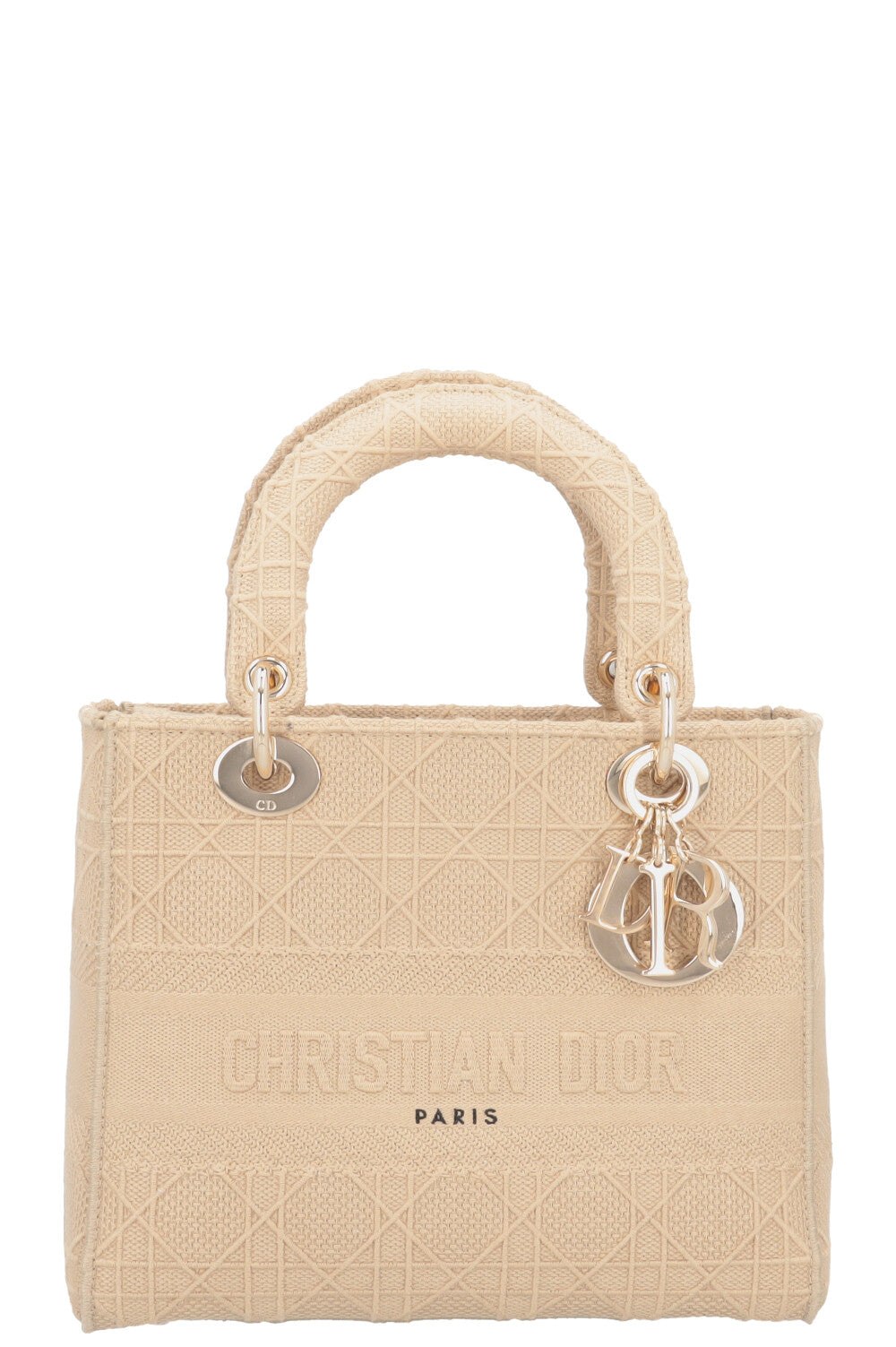 Dior Crossbody Bag Lady D-Lite Cannage Sand 2 Canvas