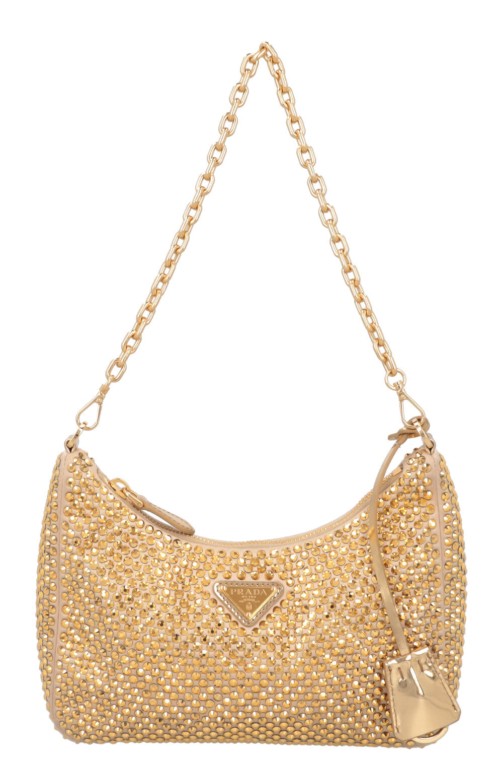 Prada Crossbody Bag Re-Edition Crystal Satin Gold