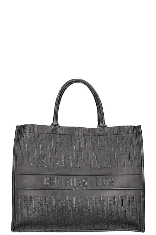 Dior Tote Bag Book Tote Leather Black Large